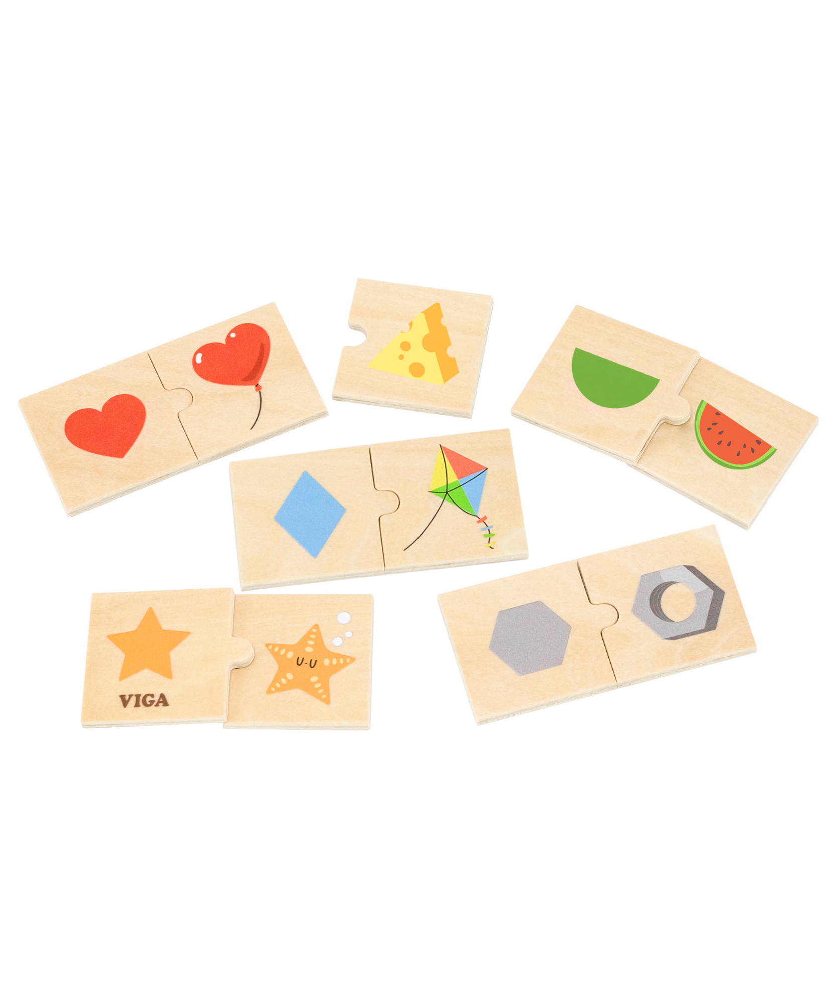 لعبة فيجا لربط الأشكال بالأشياء، أحجية من ٢٤ قطعة، لعبة مونتيسوري خشبية، تُنمّي المهارات الحسية والإدراكية والحركية الدقيقة، غير سامة وصديقة للبيئة، مناسبة للأطفال من عمر ١٨ شهرًا فما فوق