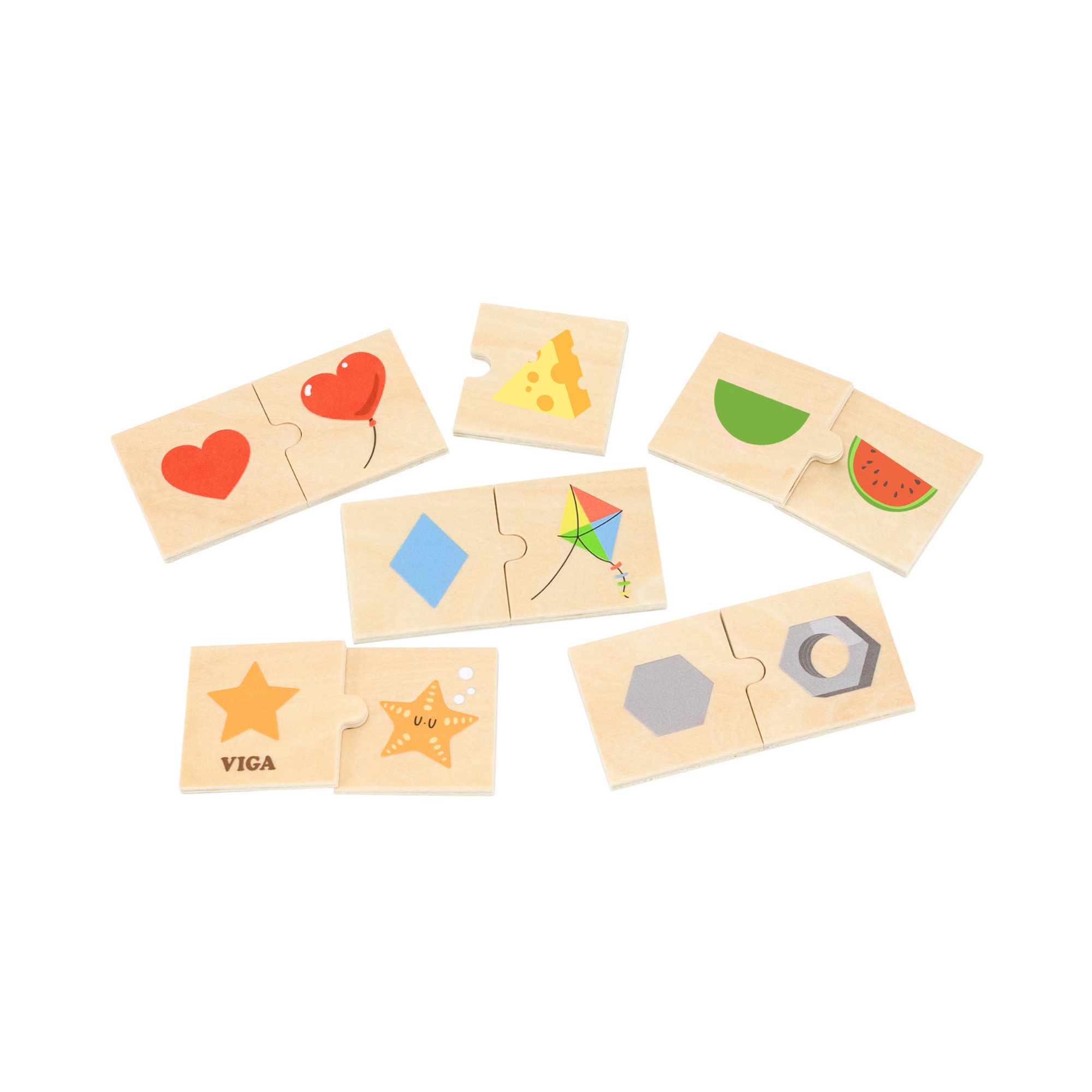 لعبة فيجا لربط الأشكال بالأشياء، أحجية من ٢٤ قطعة، لعبة مونتيسوري خشبية، تُنمّي المهارات الحسية والإدراكية والحركية الدقيقة، غير سامة وصديقة للبيئة، مناسبة للأطفال من عمر ١٨ شهرًا فما فوق