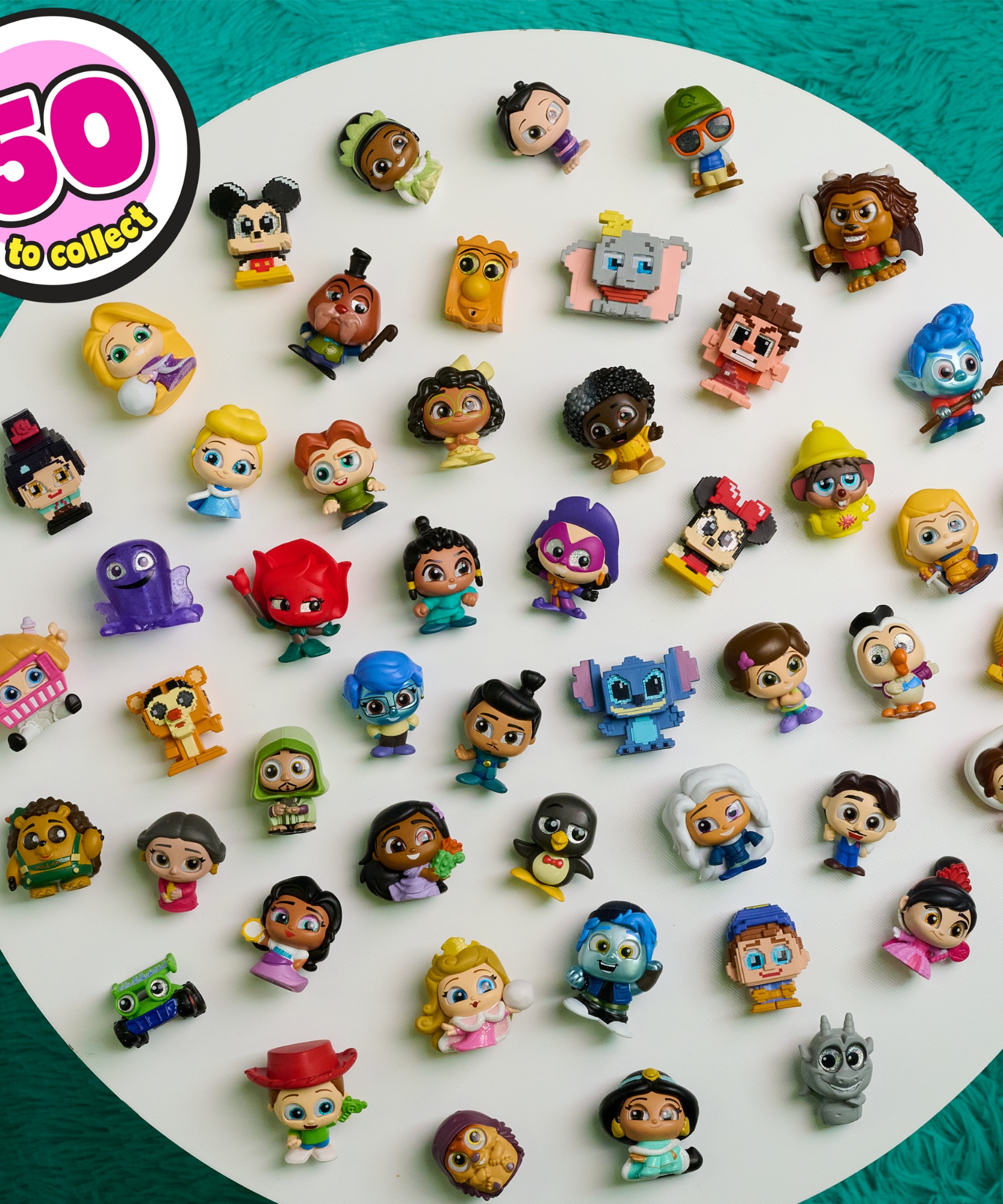 مجموعة ديزني دورابلز مجسمات بيكسل بيرفكت الصغيرة القابلة للتجميع، 1.5 بوصة (3.8 سم)، تتضمن 5-7 مجسمات في كل علبة، لعبة أطفال مرخصة رسميًا للأعمار من 5 سنوات فما فوق من جاست بلاي