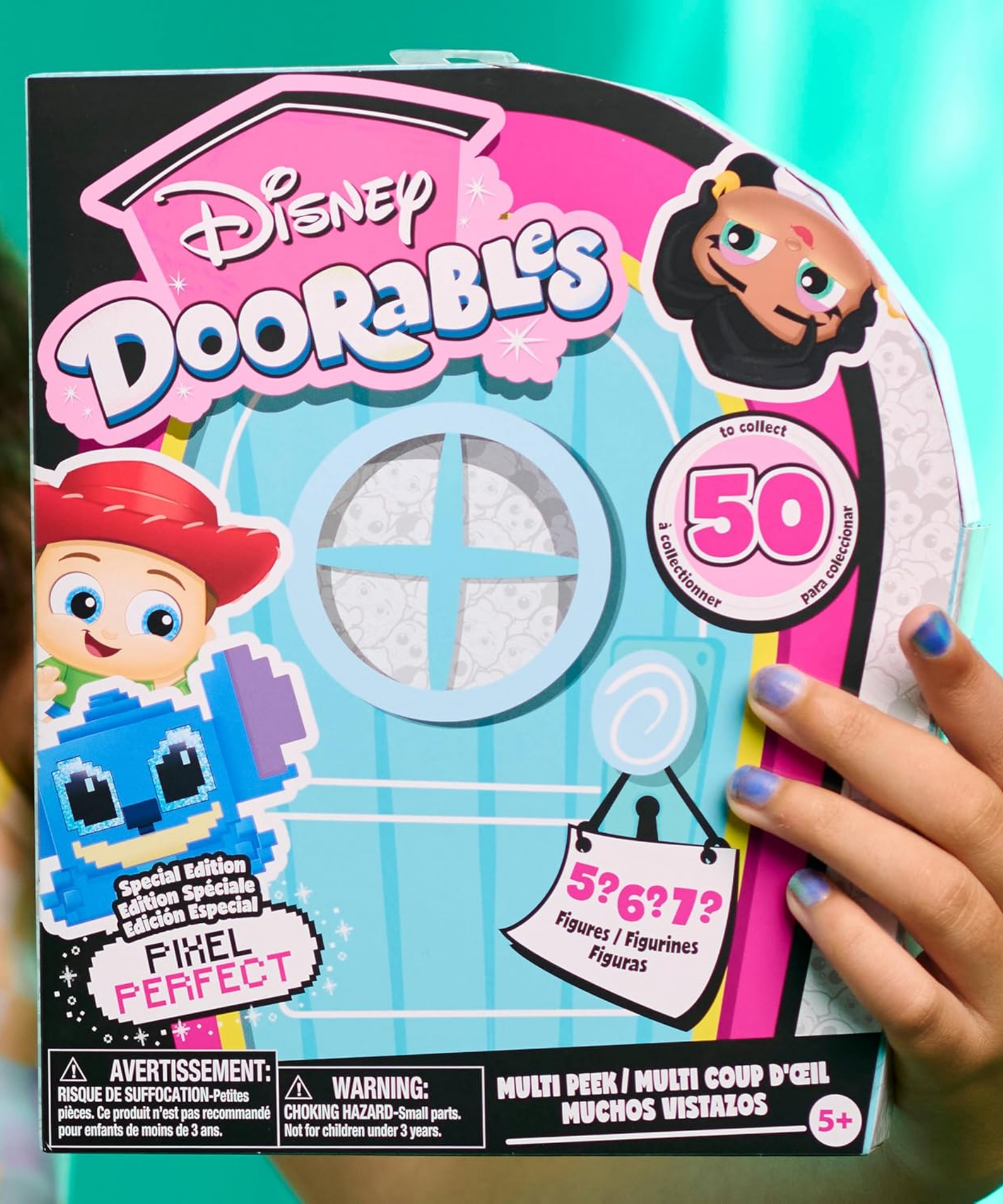 مجموعة ديزني دورابلز مجسمات بيكسل بيرفكت الصغيرة القابلة للتجميع، 1.5 بوصة (3.8 سم)، تتضمن 5-7 مجسمات في كل علبة، لعبة أطفال مرخصة رسميًا للأعمار من 5 سنوات فما فوق من جاست بلاي