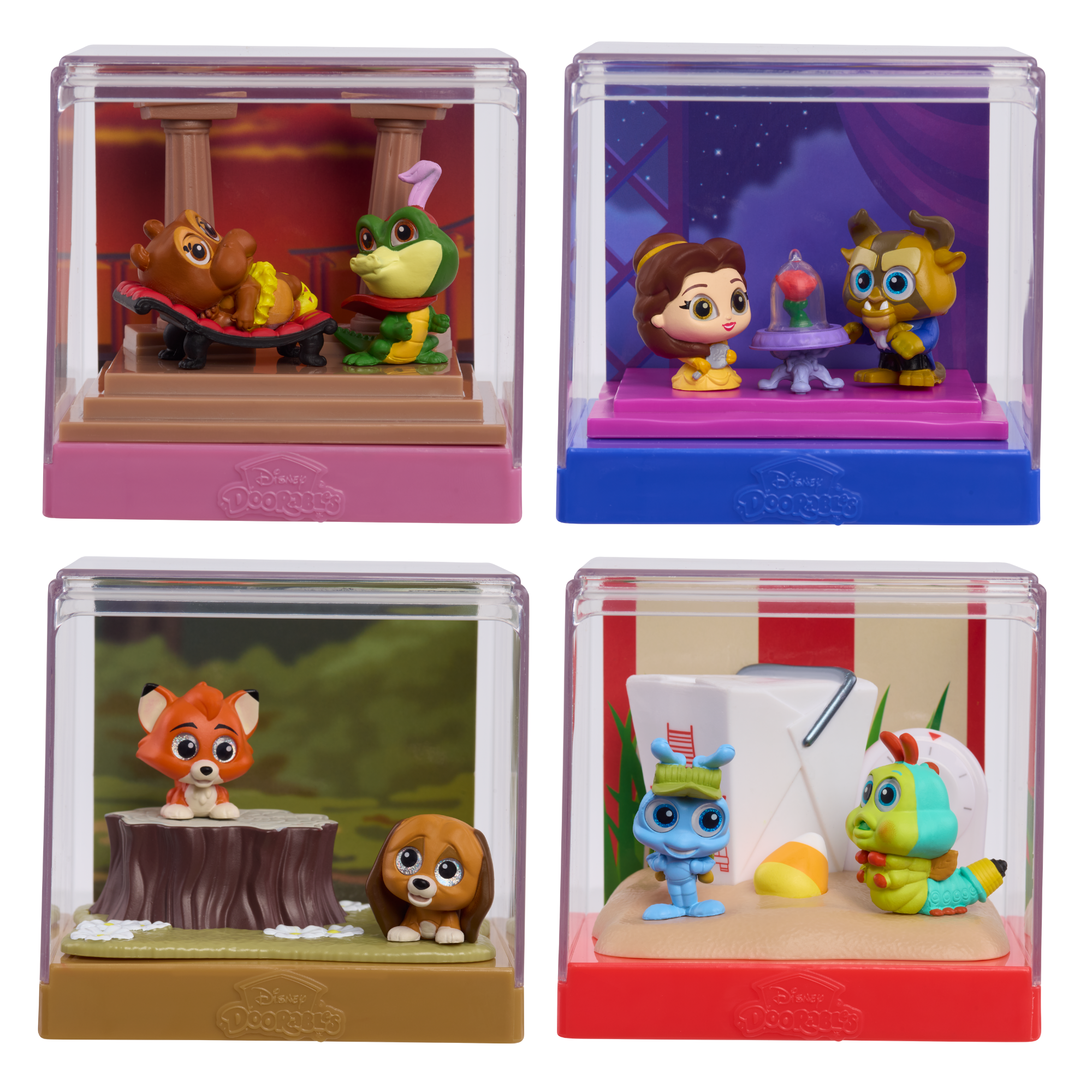 سلسلة لحظات أفلام ديزني دورابلز 3 مع شخصيتين متحركتين مصغرتين قابلتين للتجميع وحقيبة عرض، 1.5 بوصة (3.8 سم) مجسمات لعبة قابلة للتكديس، لعبة أطفال مرخصة رسميًا للأعمار من 5 سنوات فما فوق من جاست بلاي
