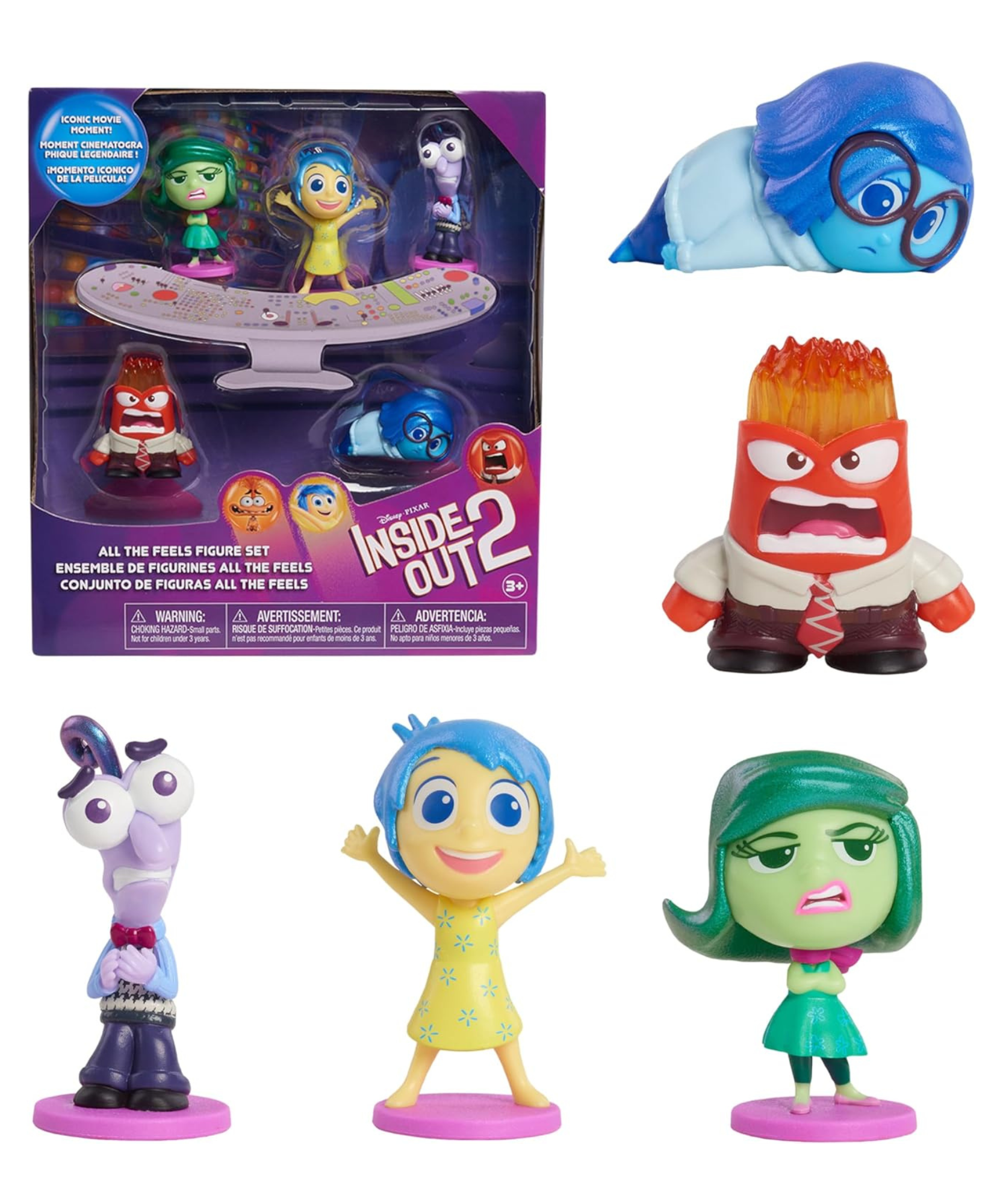 مجموعة Inside Out 2 Feels المرخصة رسميًا من Just Play، لعبة شخصيات صغيرة قابلة للتجميع مكونة من 5 قطع، مناسبة للأطفال من سن 3 سنوات فما فوق