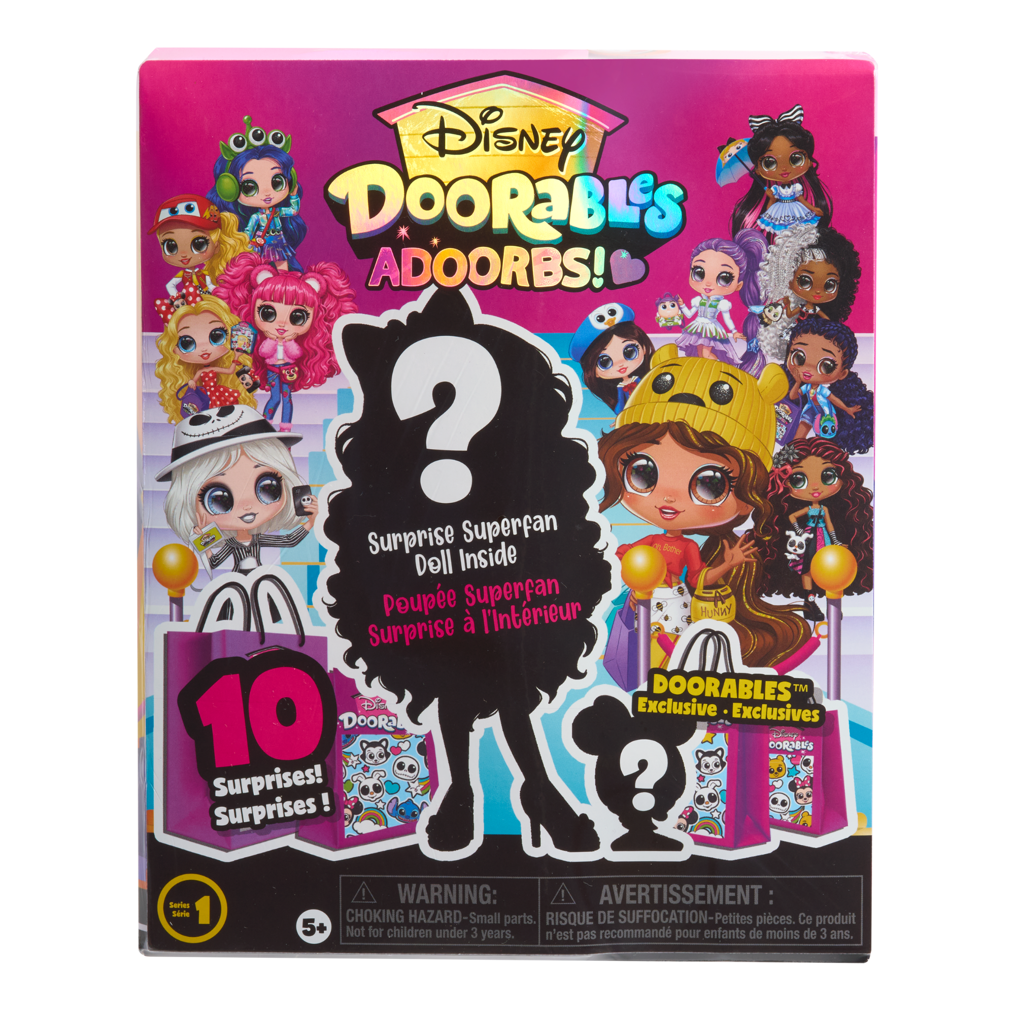 دمى ديزني دورابلز أدوربس، السلسلة 1، مجسمات ألعاب مفصلية مقاس 5.5 بوصة (12.7 سم)، تتميز بملابس وإكسسوارات مستوحاة من شخصيات ديزني، لعبة أطفال مرخصة رسميًا للأعمار من 5 سنوات فما فوق من جاست بلاي