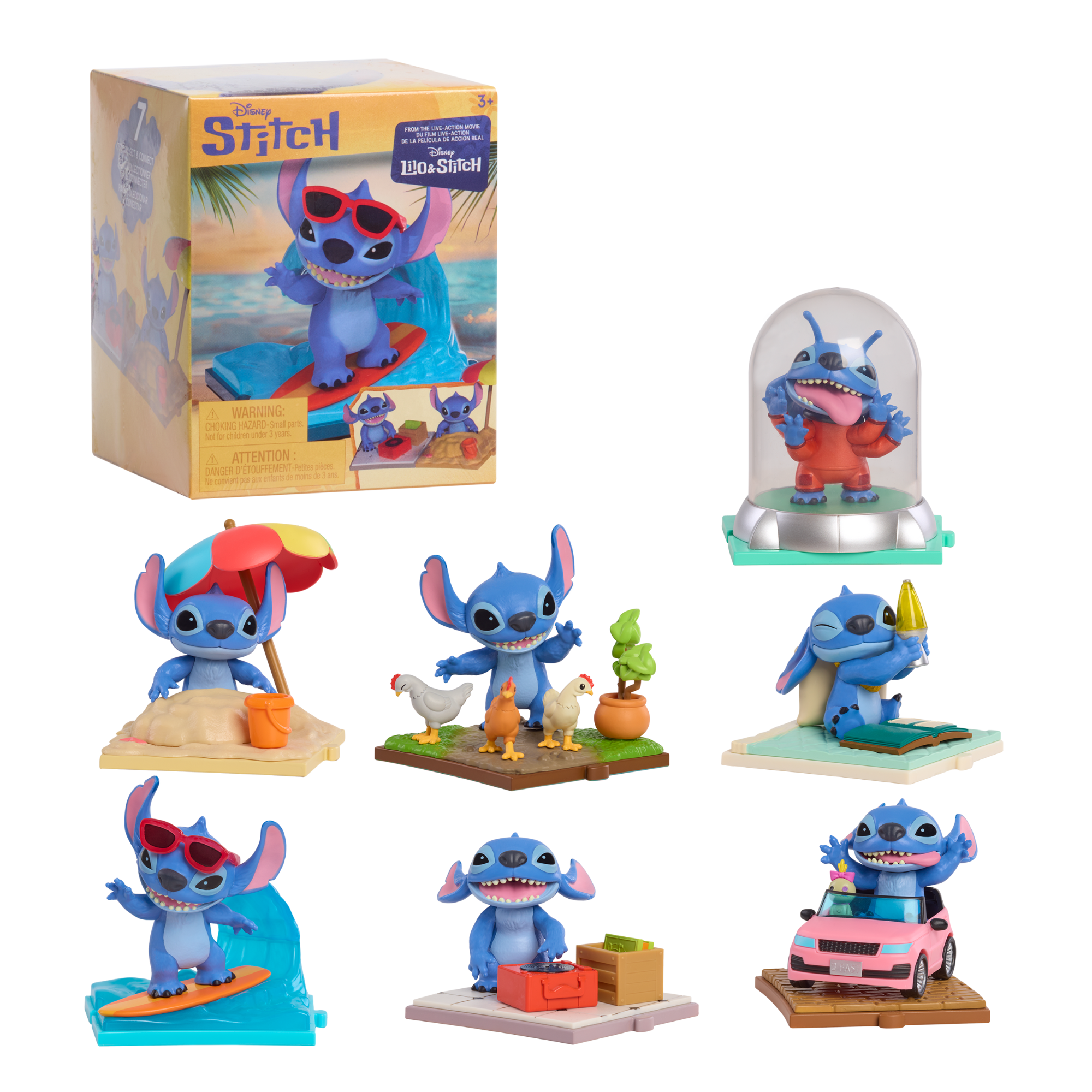 Disney Lilo & Stitch 3" Inch (7.5 cm) Live-Action Movie Collectible Blind Box Figures, Officially Licensed Kids Toys by Just Play, Suitable for Children, Boys and Girls, Aged 3 Years+