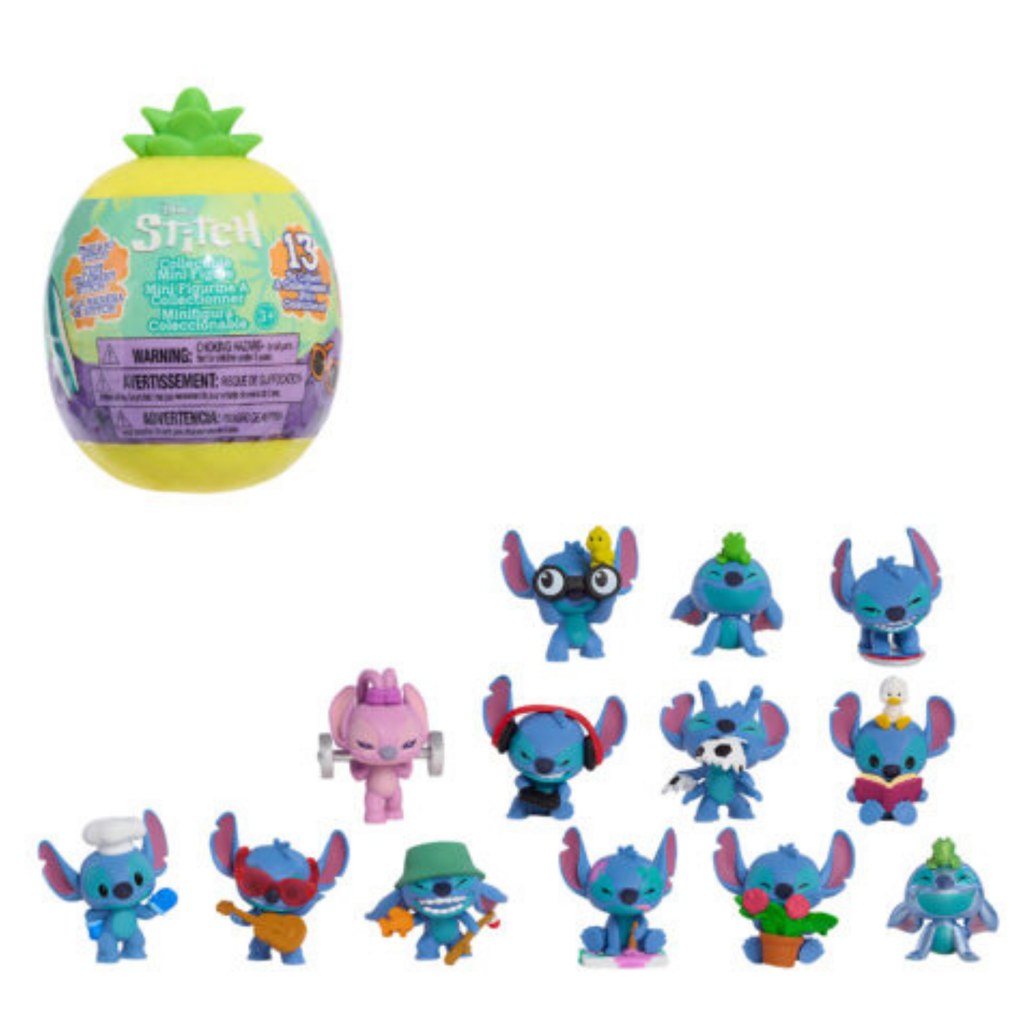 ديزني ليلو وستيتش 2 بوصة (5 سم) قطعة واحدة من شخصيات ستيتش الغامضة القابلة للتجميع، ألعاب أطفال مرخصة رسميًا من جاست بلاي، 13 قطعة للتجميع، مناسبة للأطفال، الأولاد والبنات، من سن 3 سنوات فما فوق