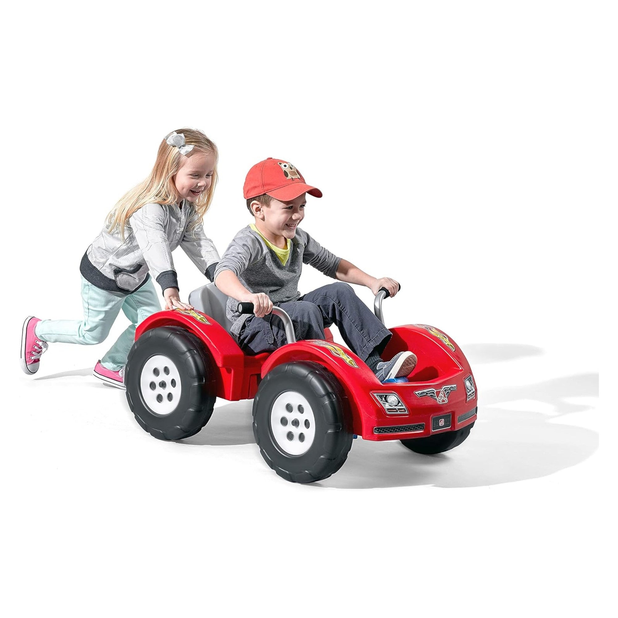 Step2 Zip N' Zoom Pedal Car Single Seater Easy to Store Ride On Toy with Seat Level Adjustability and Center-Pivot Steering, Suitable for Children both Boys and Girls Aged 30m and Above, Red