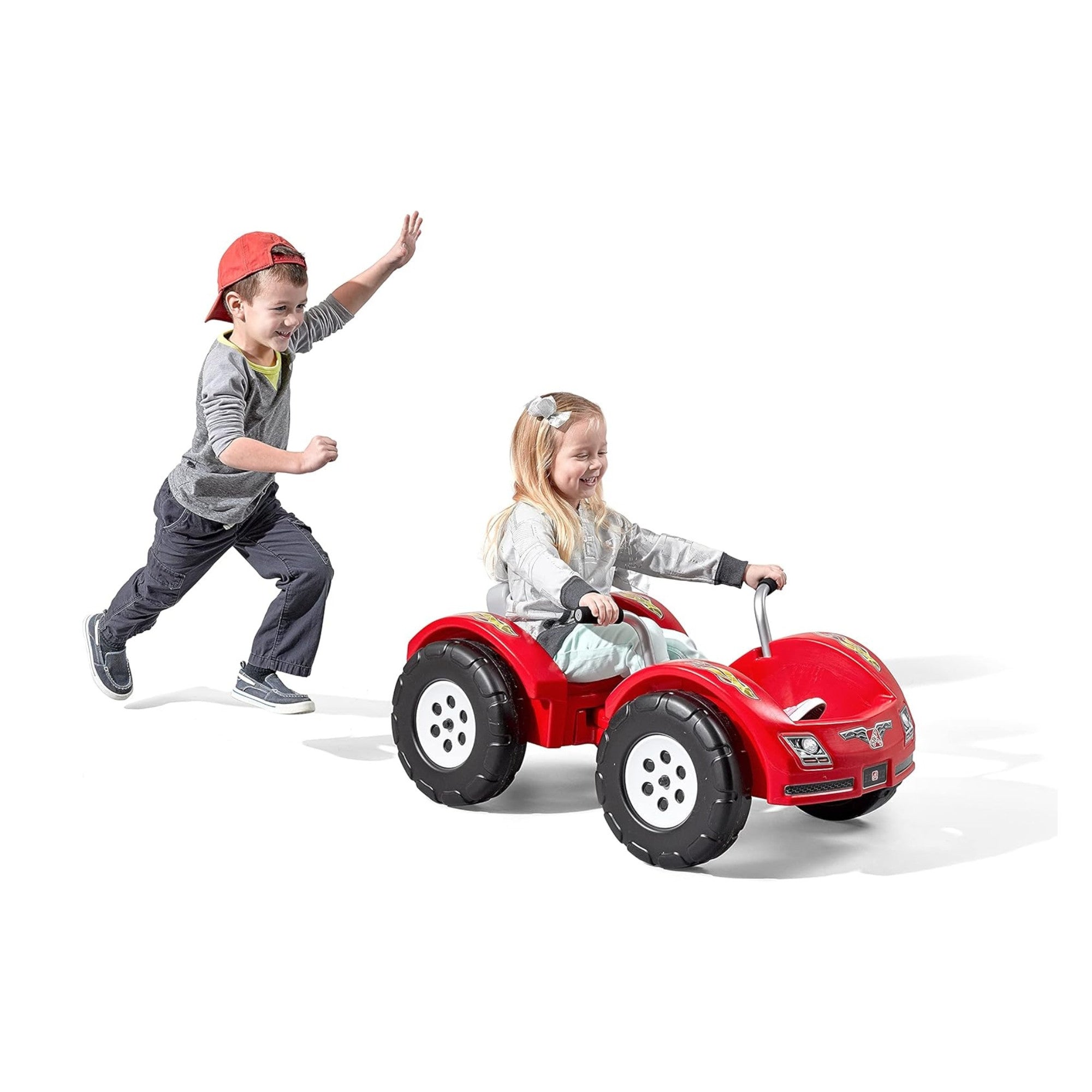 Step2 Zip N' Zoom Pedal Car Single Seater Easy to Store Ride On Toy with Seat Level Adjustability and Center-Pivot Steering, Suitable for Children both Boys and Girls Aged 30m and Above, Red