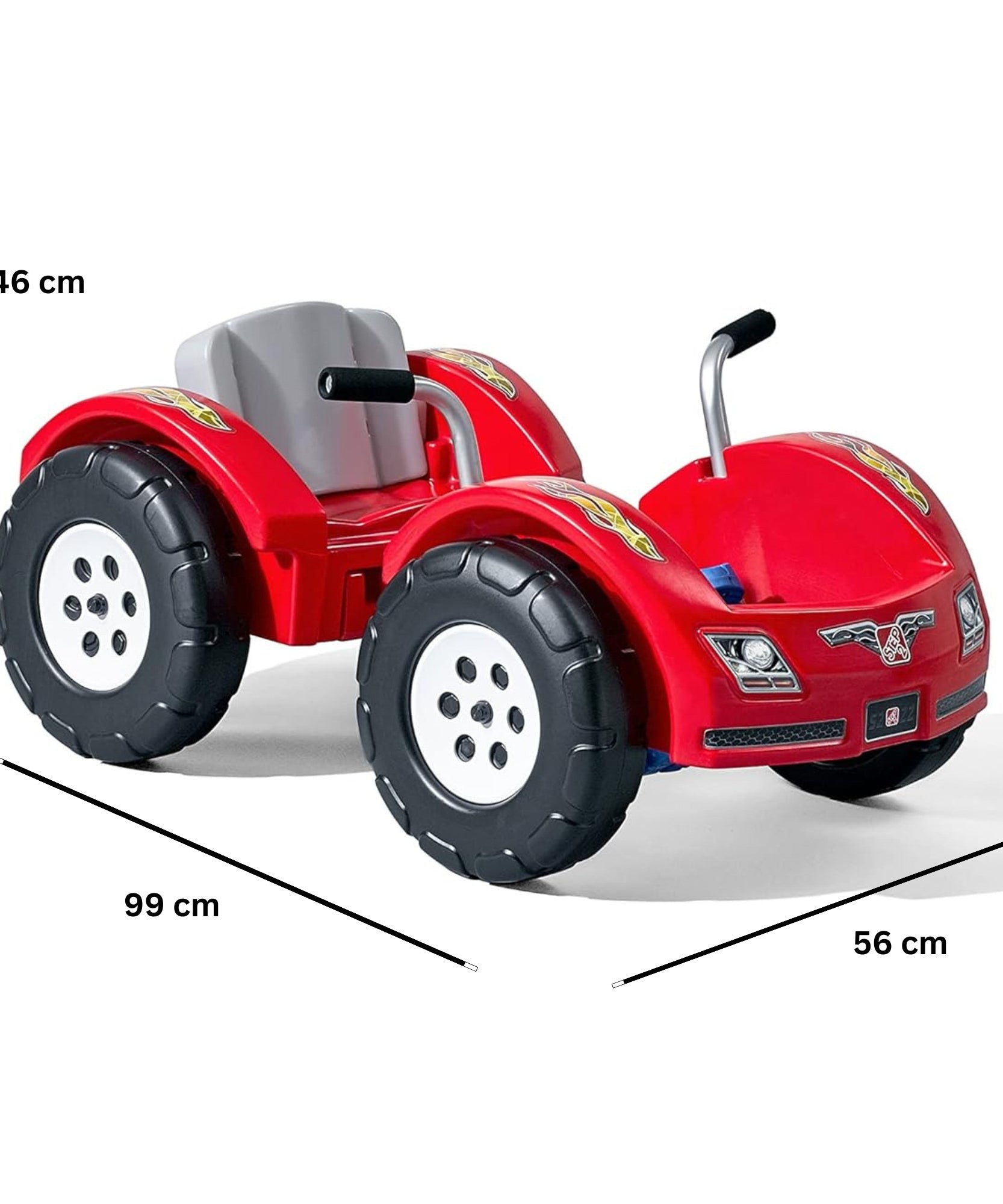Step2 Zip N' Zoom Pedal Car Single Seater Easy to Store Ride On Toy with Seat Level Adjustability and Center-Pivot Steering, Suitable for Children both Boys and Girls Aged 30m and Above, Red
