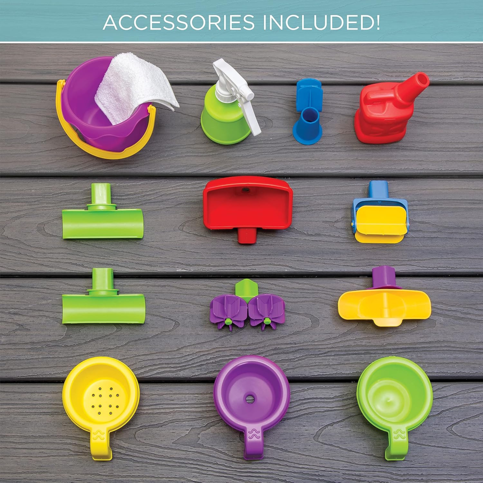 مركز رش غسيل السيارات من ستيب 2، طاولة مياه خارجية ومجموعة ألعاب حسية، لعبة نشاط مع جدار مطر مزدوج، 13 قطعة إكسسوارات، مركز أنشطة في الفناء الخلفي، مناسب للأطفال من الأولاد والبنات من سن 3 سنوات فما فوق