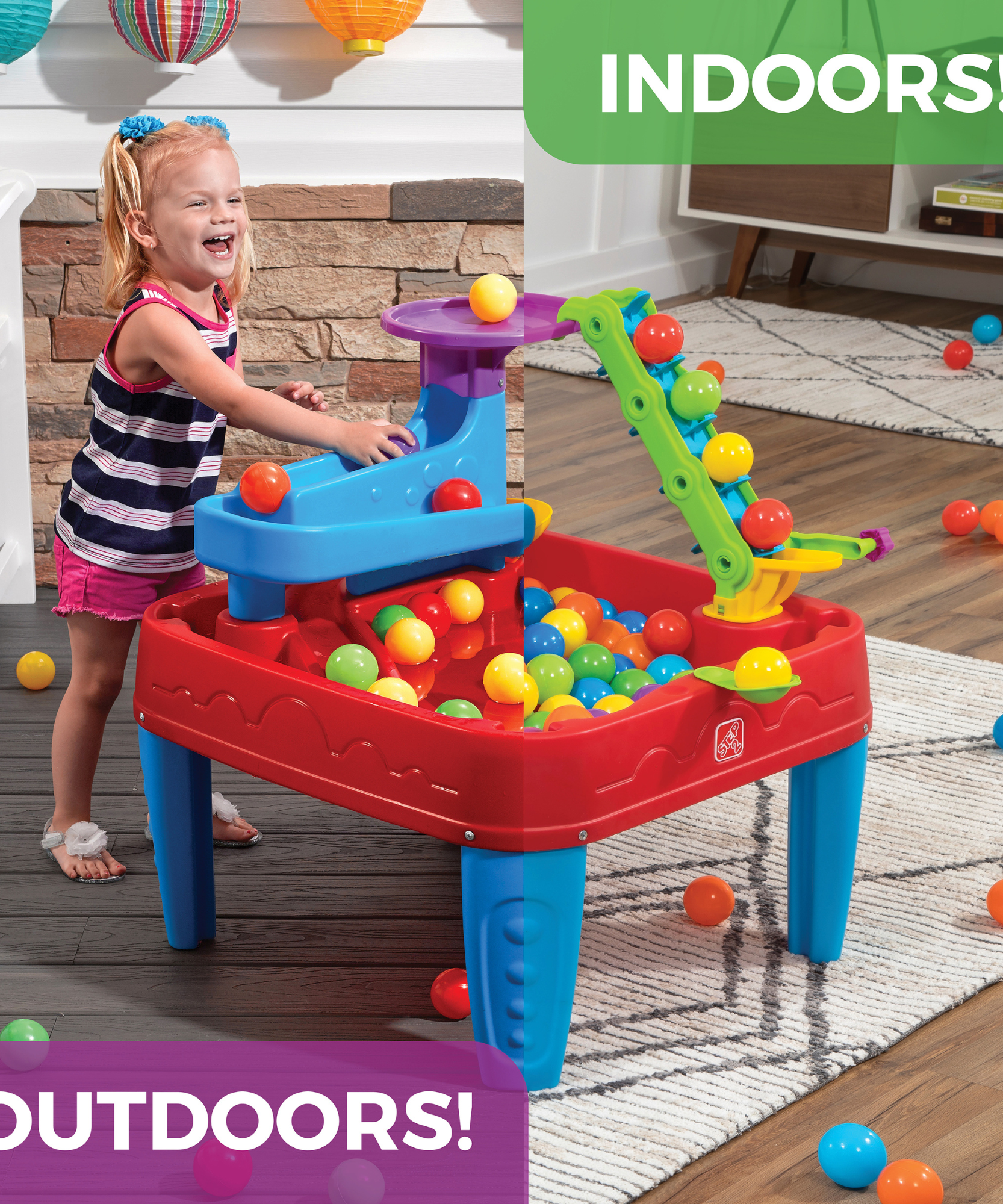 طاولة كرات ستيم ديسكفري من ستيب 2، مجموعة ألعاب حسية داخلية وخارجية، لعبة نشاط مع 10 قطع من الملحقات بما في ذلك الكرات، لعبة ستيم ومركز الأنشطة، مناسبة للأطفال من الأولاد والبنات من سن 3 سنوات فما فوق