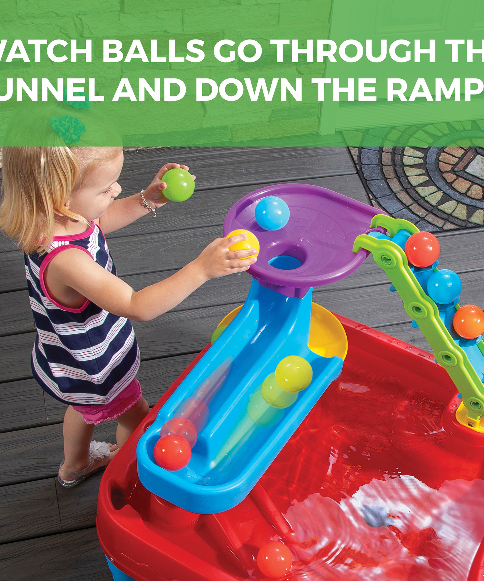 طاولة كرات ستيم ديسكفري من ستيب 2، مجموعة ألعاب حسية داخلية وخارجية، لعبة نشاط مع 10 قطع من الملحقات بما في ذلك الكرات، لعبة ستيم ومركز الأنشطة، مناسبة للأطفال من الأولاد والبنات من سن 3 سنوات فما فوق