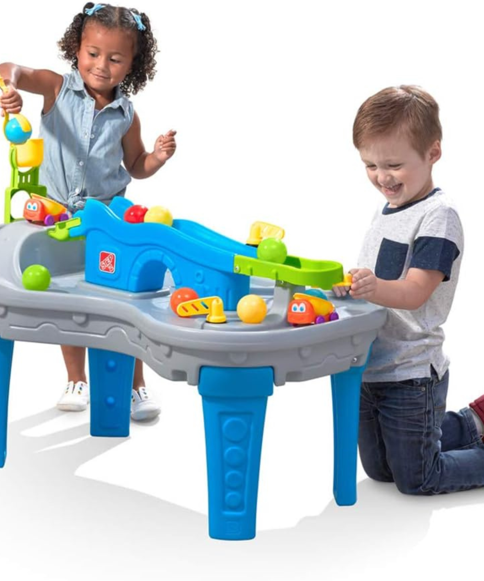 طاولة اللعب بول باديز تروكين آند رولين من ستيب 2، مجموعة ألعاب حسية داخلية وخارجية، لعبة نشاط مع 13 قطعة من الملحقات بما في ذلك الكرات ولعبة STEM ومركز الأنشطة، مناسبة للأطفال من سن سنتين فما فوق