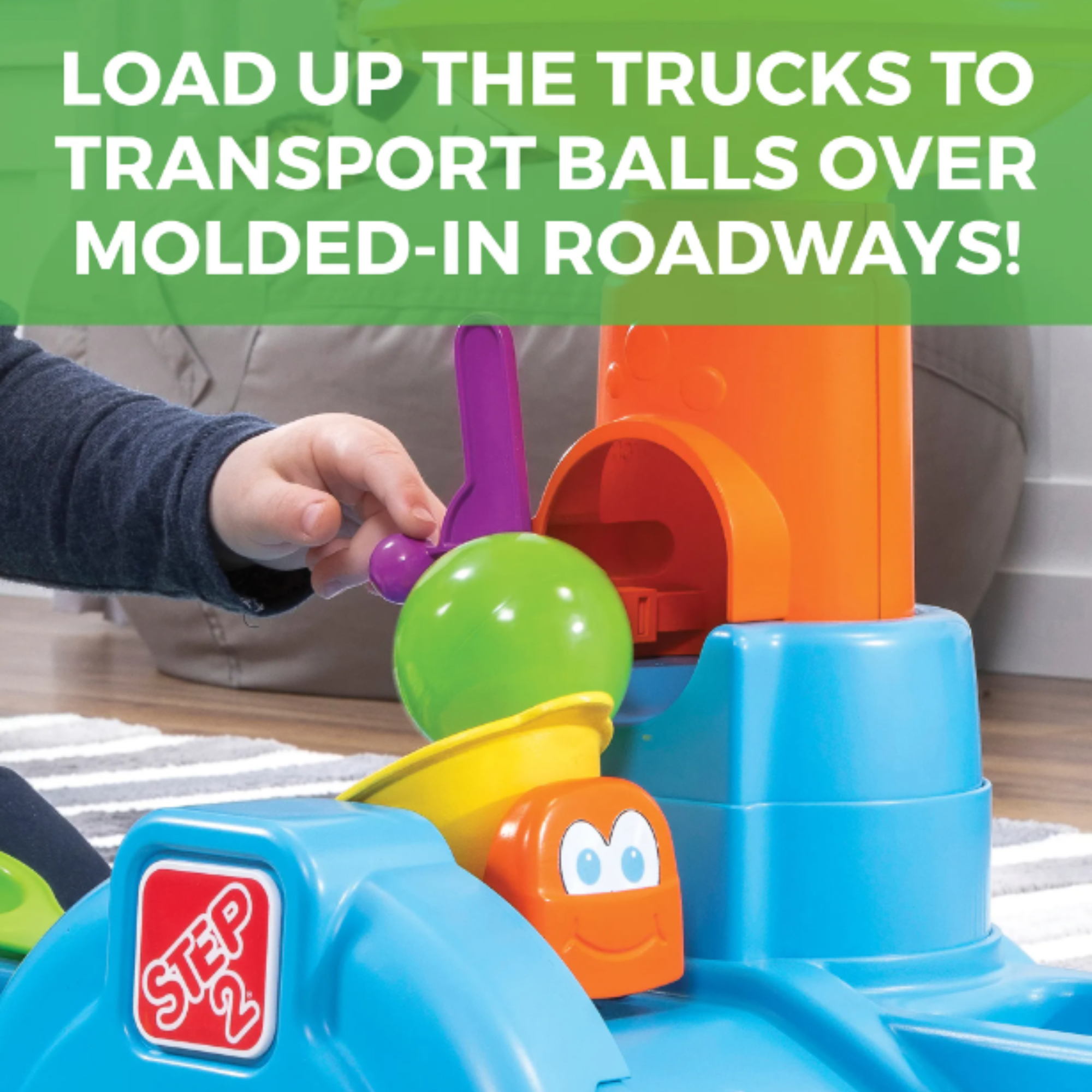 برج نفق Ball Buddies من Step2، طاولة لعب حسية داخلية وخارجية، لعبة نشاط مع 12 قطعة من الملحقات بما في ذلك الكرات ولعبة STEM ومركز الأنشطة، مناسبة للأولاد والبنات من عمر سنة واحدة فما فوق