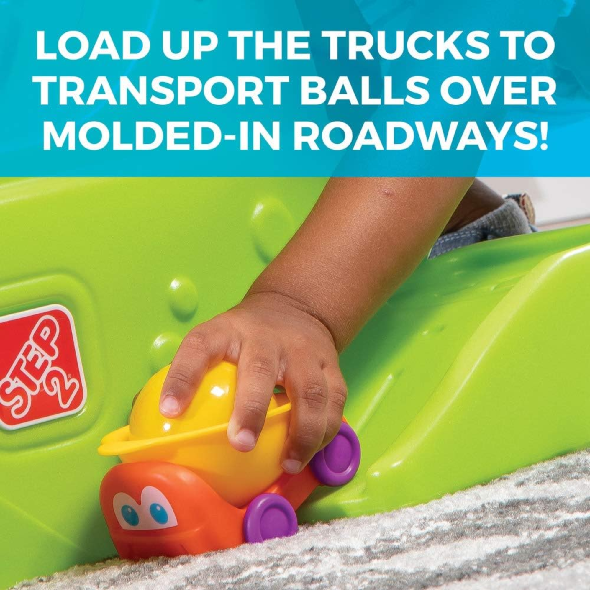 طاولة لعب حسية داخلية وخارجية من ستيب 2 بول باديز دبل دروب إتش كيو، لعبة نشاط مع 12 قطعة من الملحقات بما في ذلك الكرات ولعبة STEM ومركز الأنشطة، مناسبة للأولاد والبنات من عمر سنة فما فوق