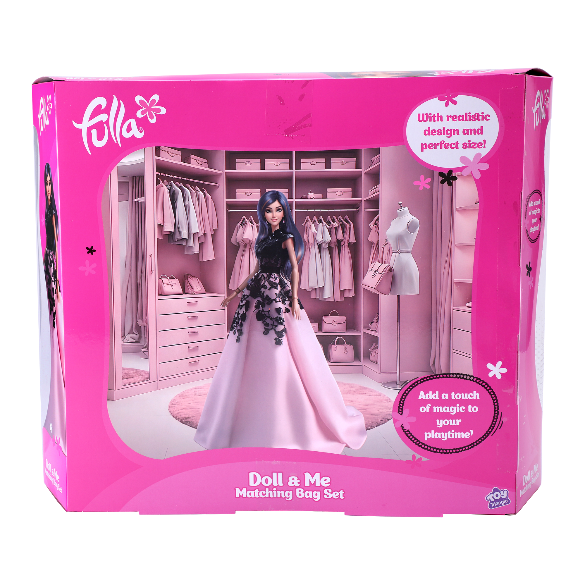 Fulla Doll and Me Matching Bag Set, Fashion Doll Playset with Mini and Large Bags, Pretend Travel Toy for Girls Ages 3 and Up