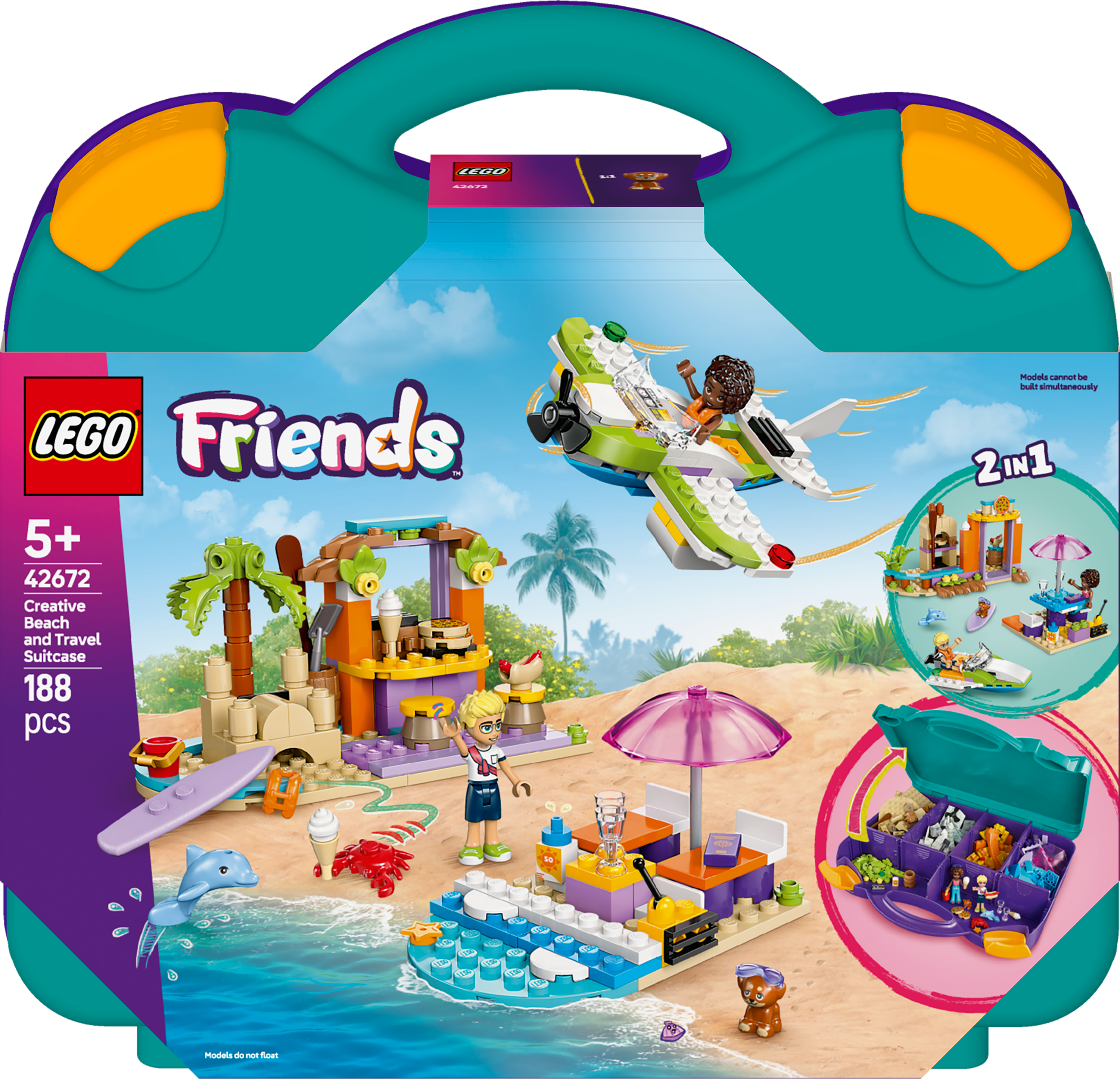 LEGO Friends 42672 Creative Beach & Travel Suitcase Playset for Kids 5+