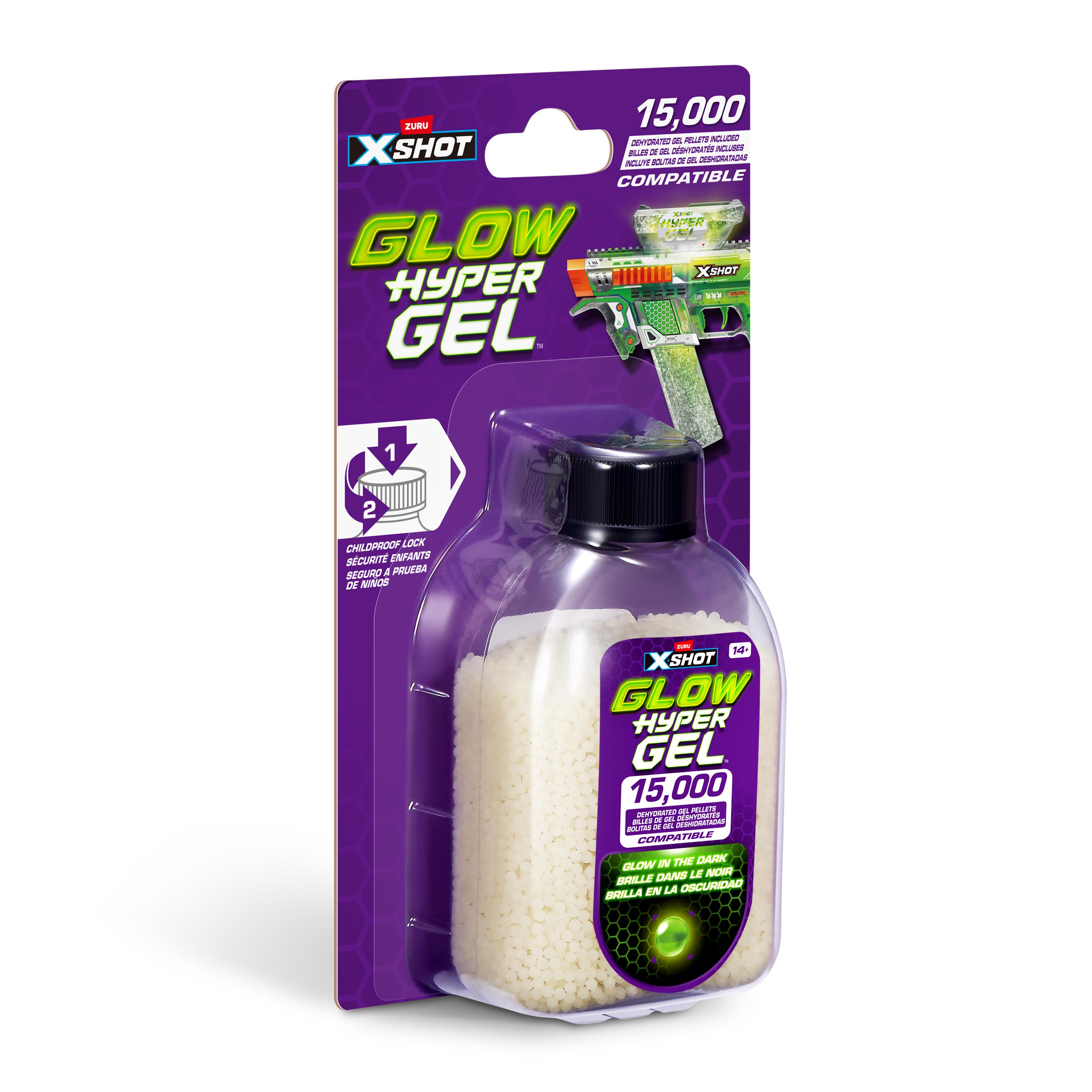 X Shot Hyper Gel Glow In The Dark Gellet Refill 15000 pcs, Toy Ammo for Boys, Age 14+