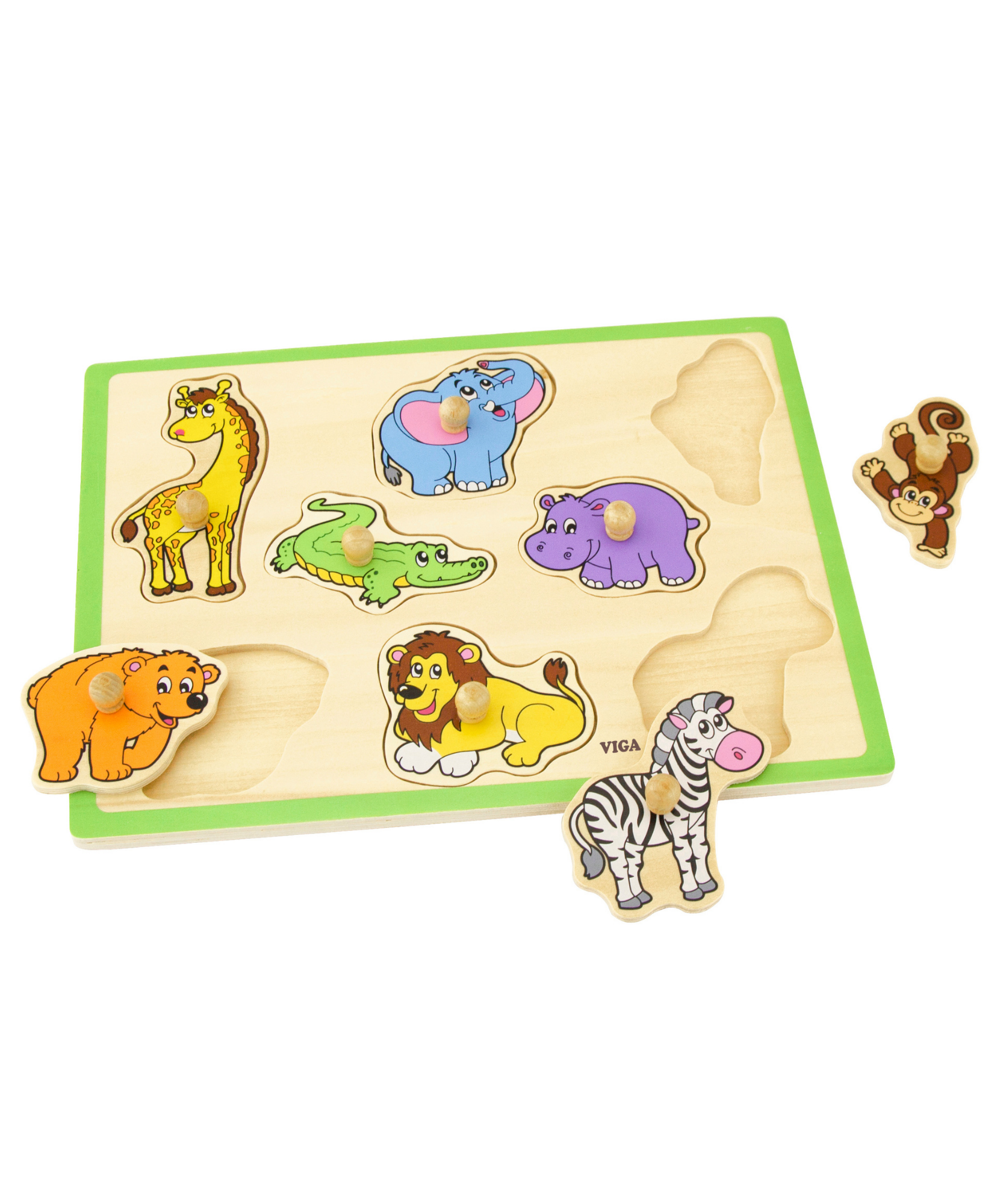 لعبة أحجية فيجا وايلد أنيملز، مكونة من 8 قطع، مصنوعة من الخشب من مونتيسوري، تُنمّي المهارات الحسية والإدراكية والحركية الدقيقة، غير سامة وصديقة للبيئة، مناسبة للأولاد والبنات من عمر 18 شهرًا فما فوق.