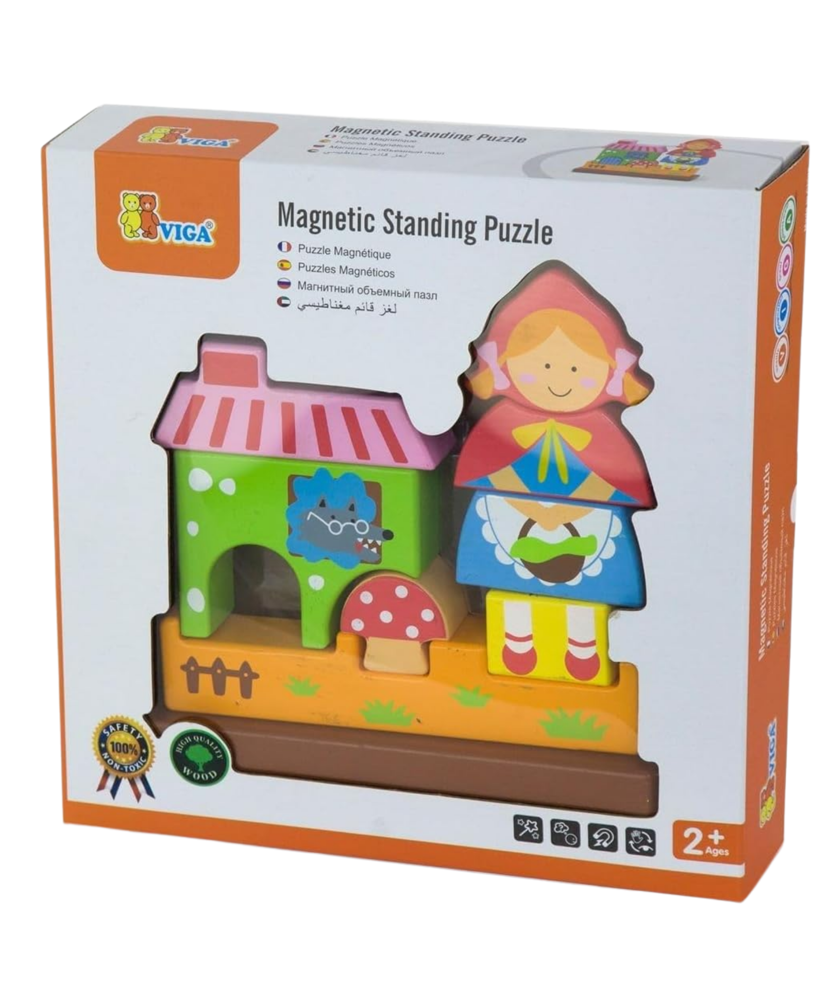 لعبة فيجا ذات الرداء الأحمر، أحجية مغناطيسية من 10 قطع، لعبة مونتيسوري خشبية، تنمي المهارات الحسية والإدراكية والحركية الدقيقة، لعبة تعليمية للأطفال غير سامة وصديقة للبيئة، مناسبة للأطفال من عمر سنتين فما فوق