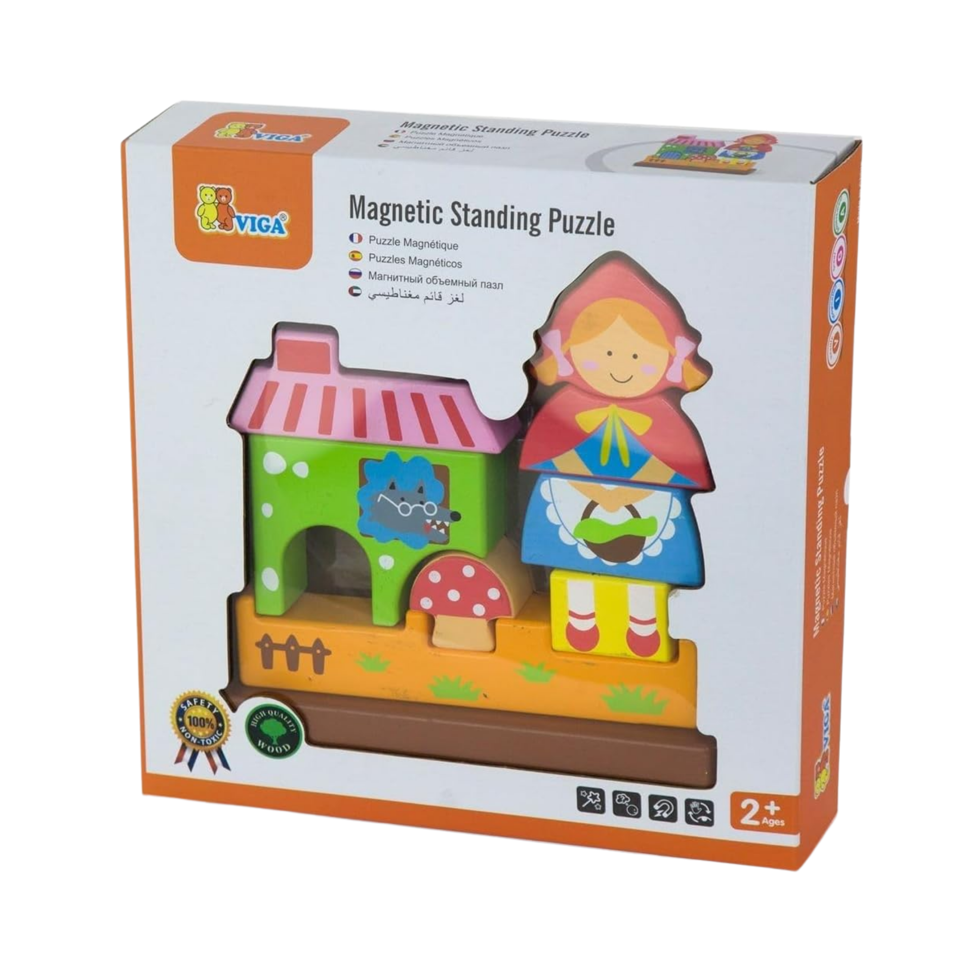 لعبة فيجا ذات الرداء الأحمر، أحجية مغناطيسية من 10 قطع، لعبة مونتيسوري خشبية، تنمي المهارات الحسية والإدراكية والحركية الدقيقة، لعبة تعليمية للأطفال غير سامة وصديقة للبيئة، مناسبة للأطفال من عمر سنتين فما فوق