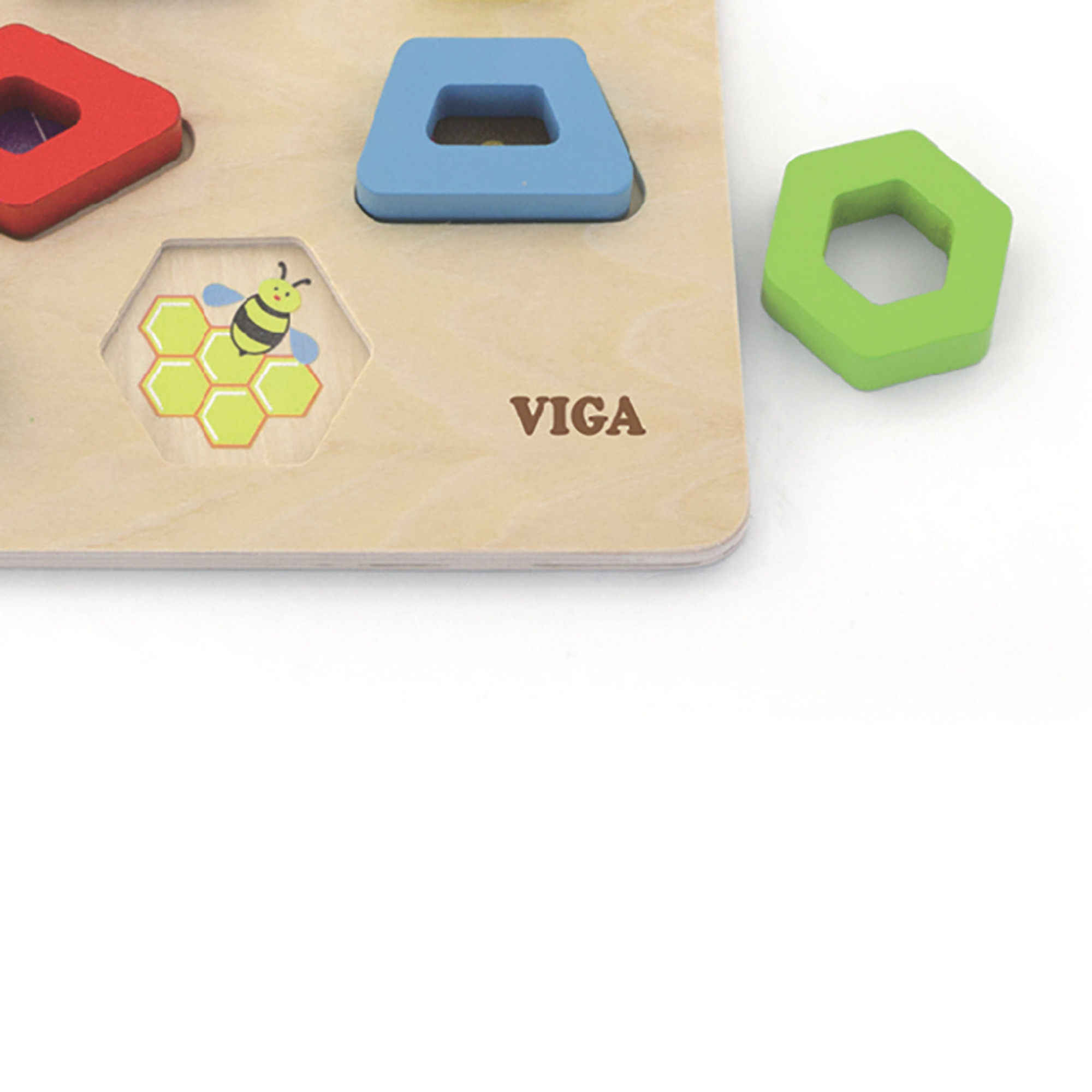 Viga Numbers & Shapes, 20 Piece Block Puzzle, Montessori Wooden Toy, Develops Sensory, Cognitive & Fine Motor Skills, Non-Toxic & Eco-friendly Kids Educational Toy, Suitable for Children Aged 18M+