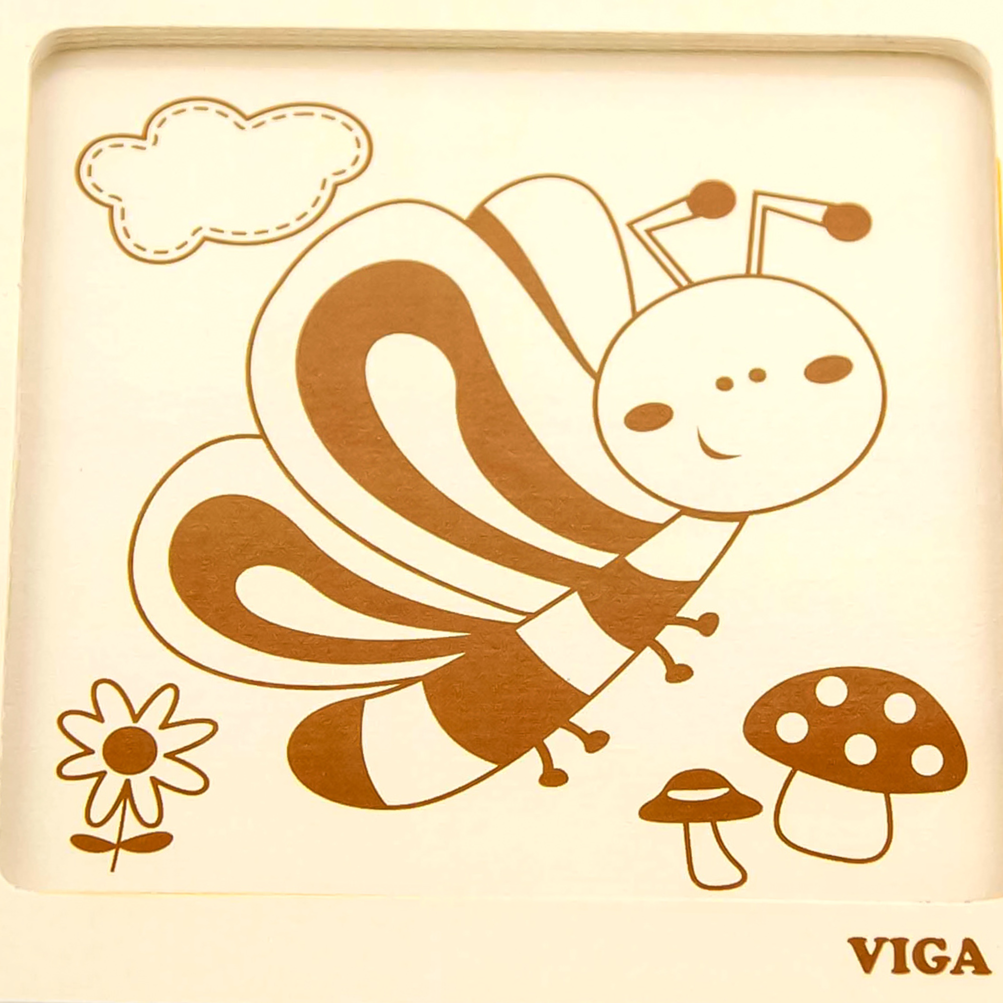 Viga Butterfly, 4 Piece Block Puzzle, Montessori Wooden Toy, Develops Sensory, Cognitive & Fine Motor Skills, Non-Toxic & Eco-friendly Kids Educational Toy, Suitable for Boys and Girls Aged 12M+