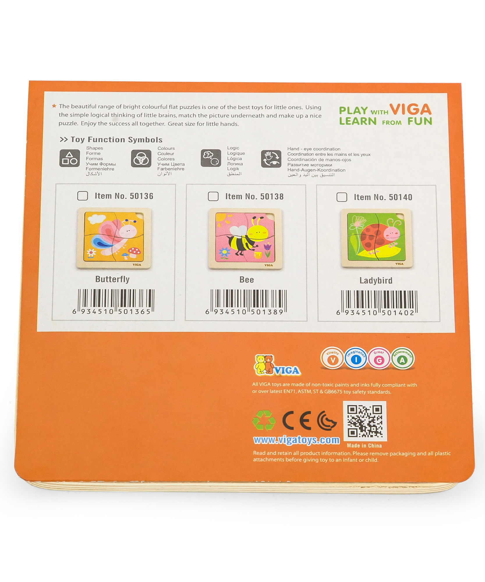 لعبة فيجا ليدي بيرد، أحجية مكعبات من 4 قطع، لعبة مونتيسوري الخشبية، تنمي المهارات الحسية والإدراكية والحركية الدقيقة، لعبة تعليمية للأطفال غير سامة وصديقة للبيئة، مناسبة للأولاد والبنات من سن 12 شهرًا فما فوق