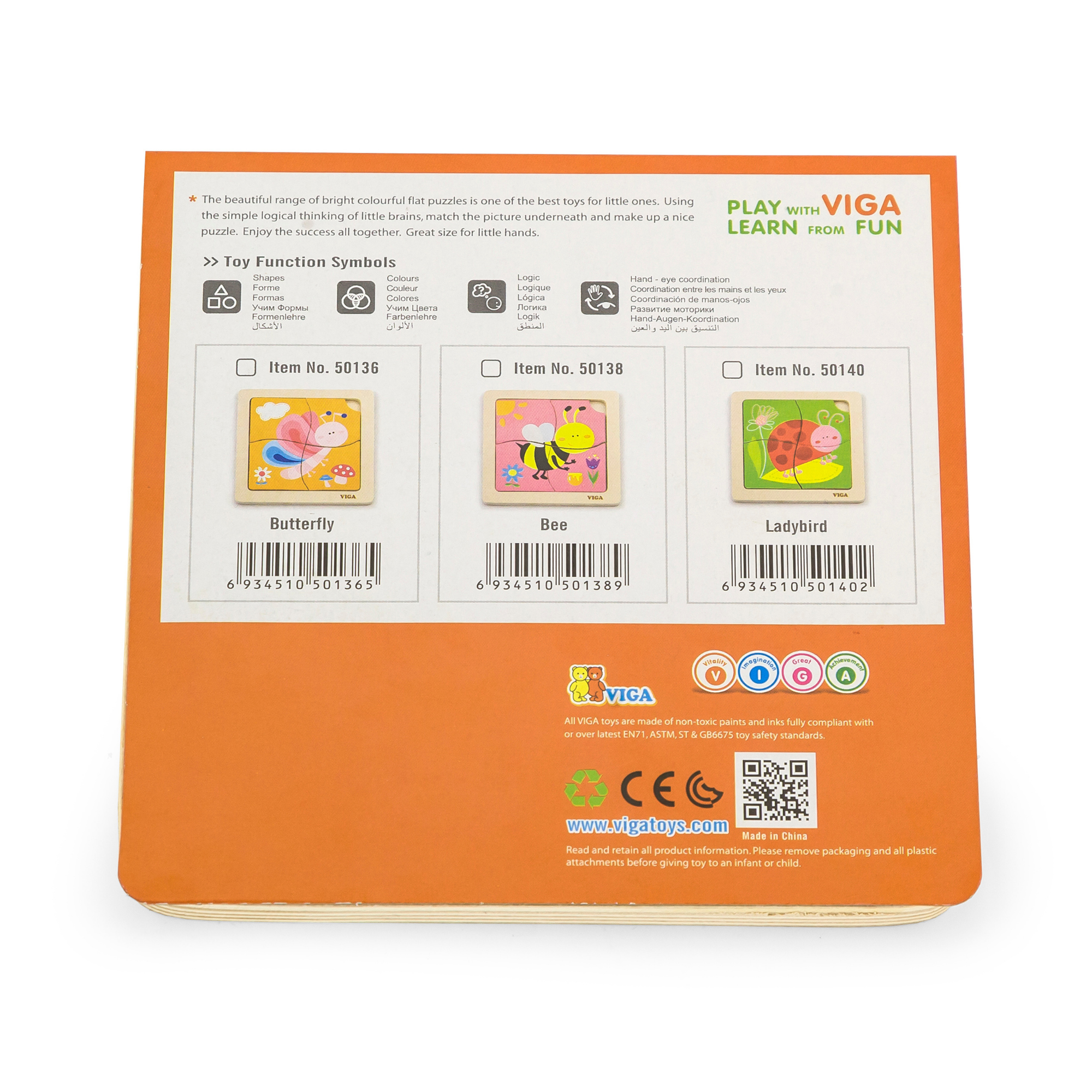 لعبة فيجا ليدي بيرد، أحجية مكعبات من 4 قطع، لعبة مونتيسوري الخشبية، تنمي المهارات الحسية والإدراكية والحركية الدقيقة، لعبة تعليمية للأطفال غير سامة وصديقة للبيئة، مناسبة للأولاد والبنات من سن 12 شهرًا فما فوق