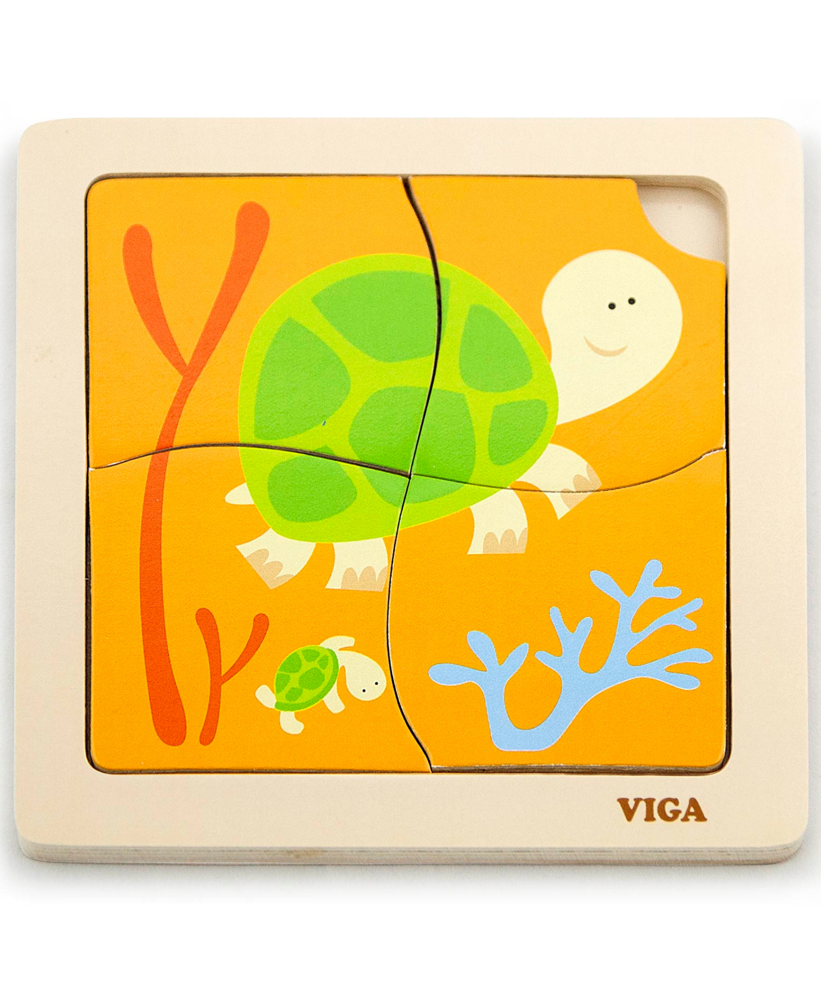 سلحفاة فيجا، أحجية مكعبات من 4 قطع، لعبة مونتيسوري الخشبية، تنمي المهارات الحسية والإدراكية والحركية الدقيقة، لعبة تعليمية للأطفال غير سامة وصديقة للبيئة، مناسبة للأولاد والبنات من سن 12 شهرًا فما فوق
