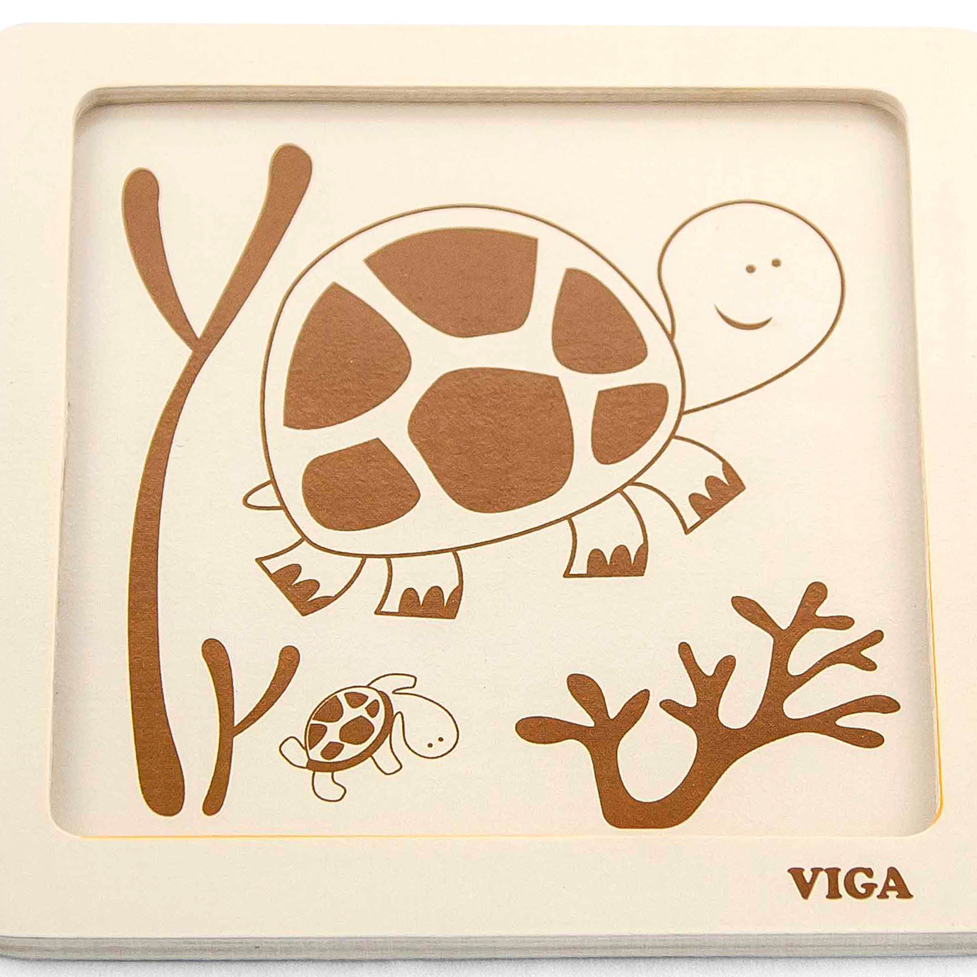 Viga Tortoise, 4 Piece Block Puzzle, Montessori Wooden Toy, Develops Sensory, Cognitive & Fine Motor Skills, Non-Toxic & Eco-friendly Kids Educational Toy, Suitable for Boys and Girls Aged 12M+