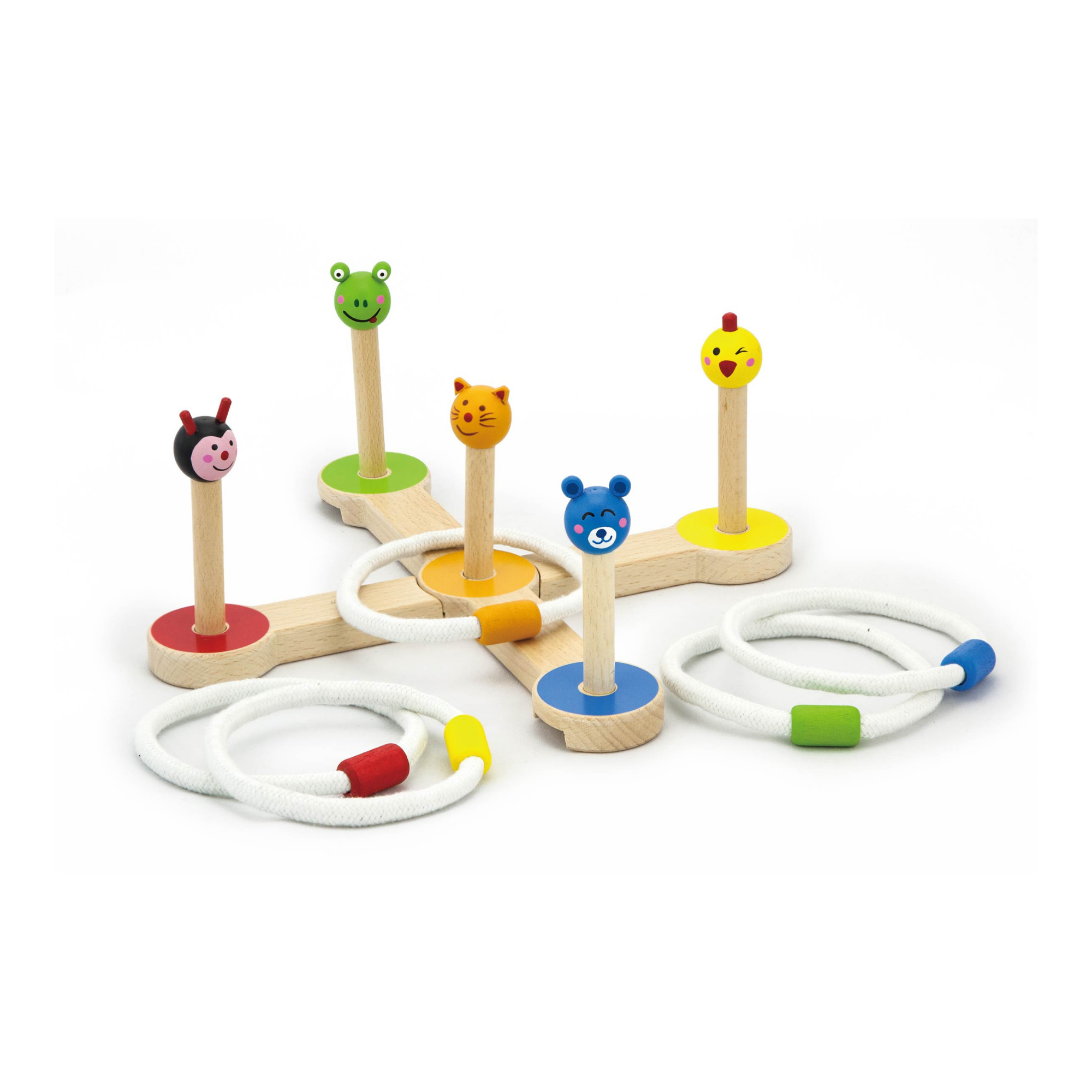 VIGA Wooden Ring Toss Game – Animal-Themed Montessori Toy for Toddlers & Kids, Enhances Hand-Eye Coordination, Fine Motor Skills, Social Play, Eco-Friendly, Non-Toxic Paints, for Boys & Girls Ages 3+