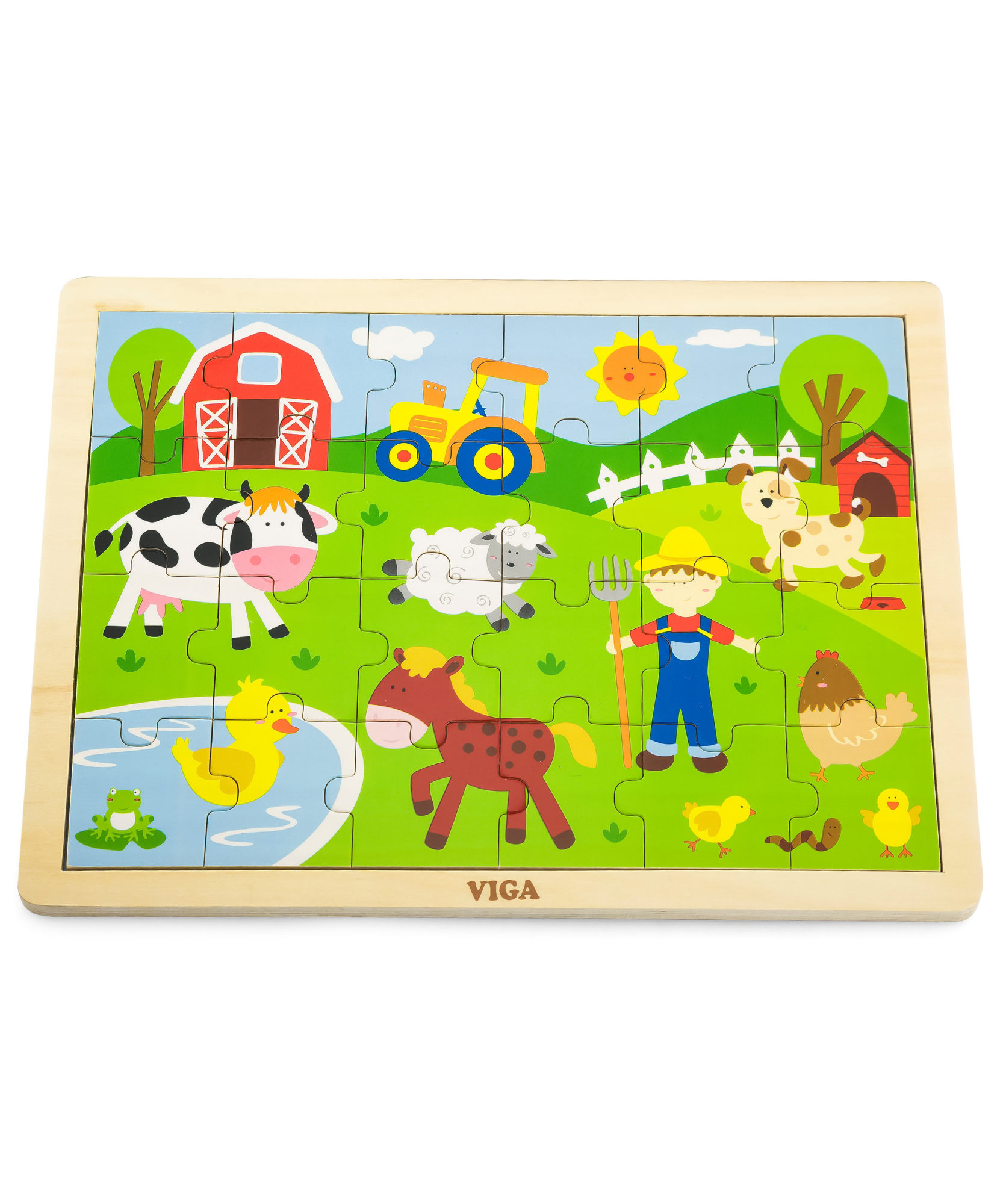 فيجا فارم، لعبة أحجية الصور المقطوعة من 24 قطعة، لعبة مونتيسوري الخشبية، تنمي المهارات الحسية والإدراكية والحركية الدقيقة، لعبة تعليمية للأطفال غير سامة وصديقة للبيئة، مناسبة للأولاد والبنات من عمر سنتين فما فوق