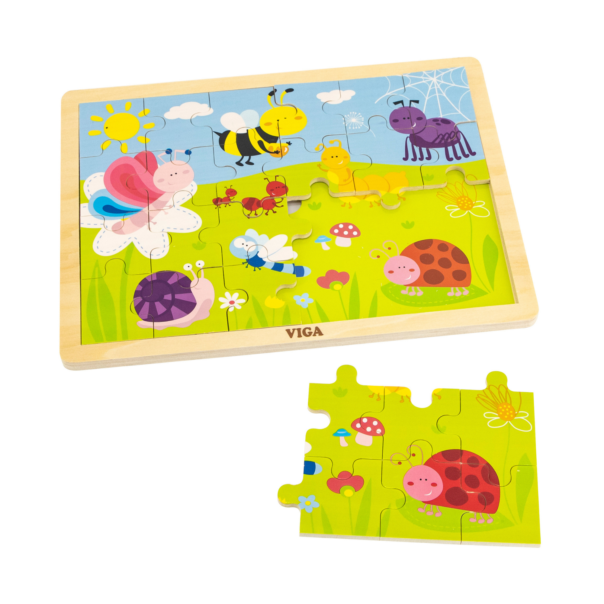فيجا بارك، أحجية الصور المقطوعة من 24 قطعة، لعبة مونتيسوري الخشبية، تنمي المهارات الحسية والإدراكية والحركية الدقيقة، لعبة تعليمية للأطفال غير سامة وصديقة للبيئة، مناسبة للأولاد والبنات من عمر سنتين فما فوق