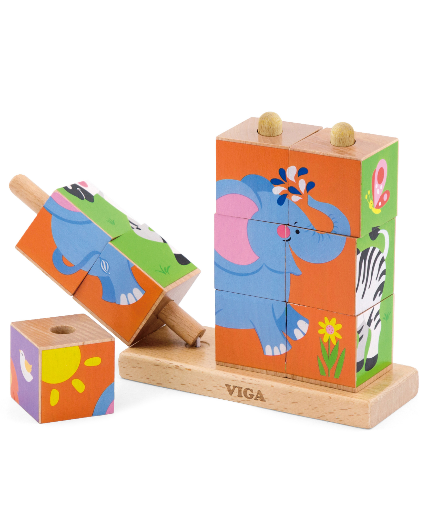 لعبة مكعبات فيجا وايلد أنيملز، 6 جوانب، 3×3، لعبة مونتيسوري الخشبية، تنمي المهارات الحسية والإدراكية والحركية الدقيقة، لعبة تعليمية للأطفال غير سامة وصديقة للبيئة، مناسبة للأولاد والبنات من عمر سنتين فما فوق