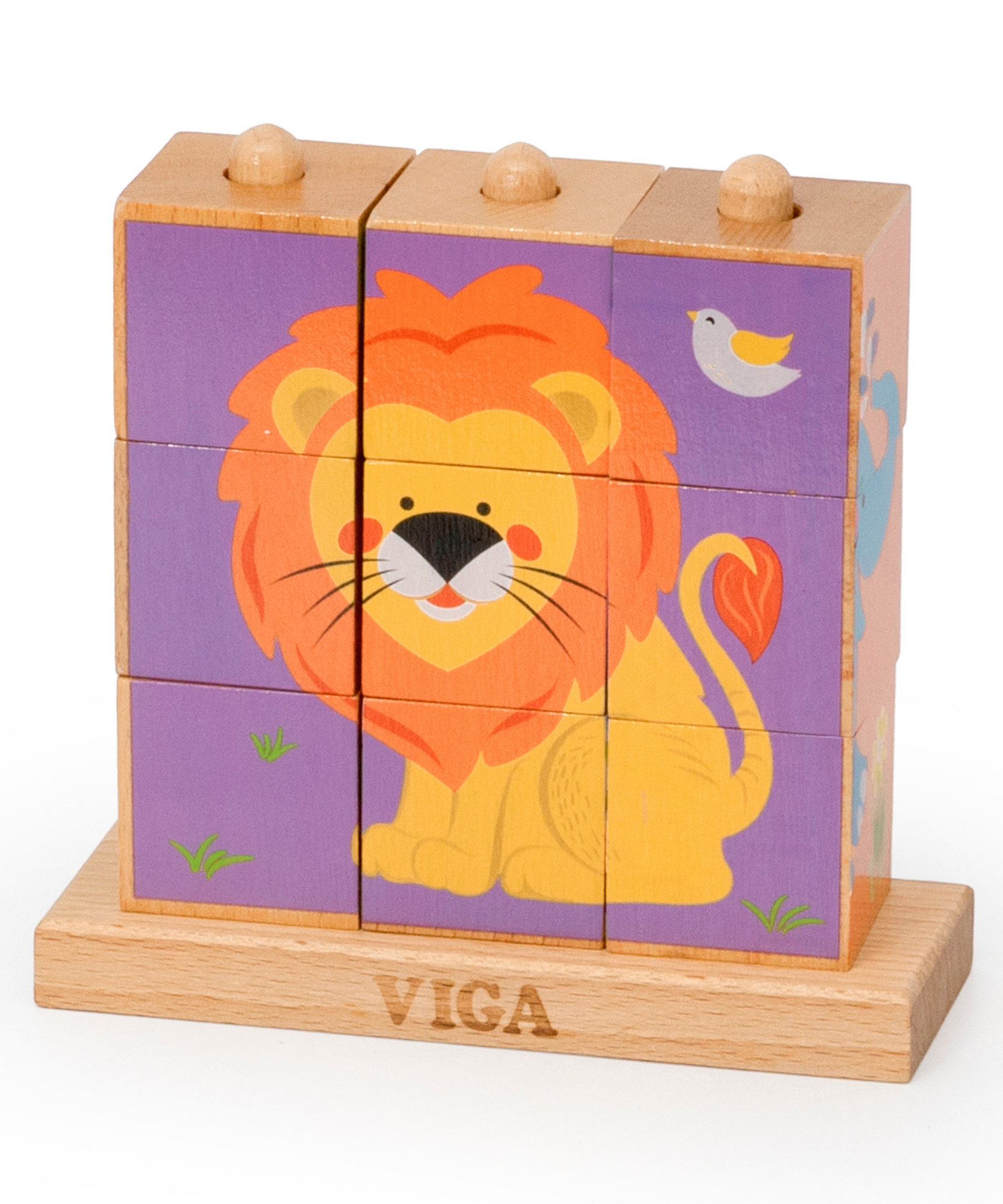 لعبة مكعبات فيجا وايلد أنيملز، 6 جوانب، 3×3، لعبة مونتيسوري الخشبية، تنمي المهارات الحسية والإدراكية والحركية الدقيقة، لعبة تعليمية للأطفال غير سامة وصديقة للبيئة، مناسبة للأولاد والبنات من عمر سنتين فما فوق