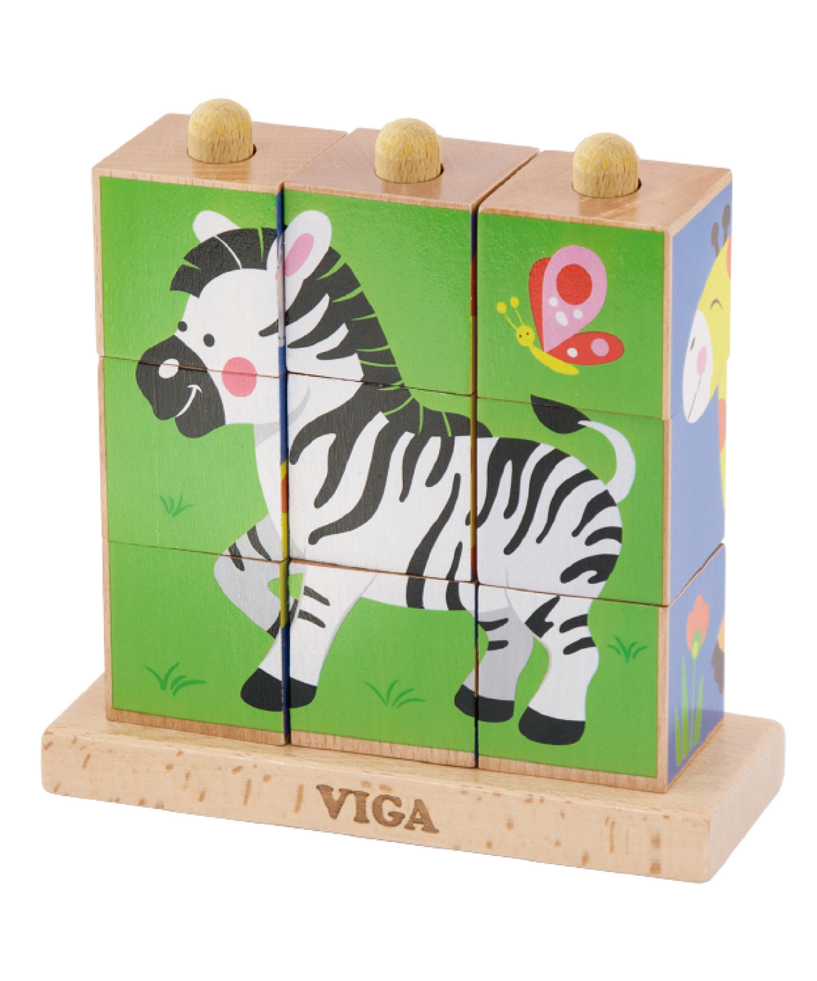 لعبة مكعبات فيجا وايلد أنيملز، 6 جوانب، 3×3، لعبة مونتيسوري الخشبية، تنمي المهارات الحسية والإدراكية والحركية الدقيقة، لعبة تعليمية للأطفال غير سامة وصديقة للبيئة، مناسبة للأولاد والبنات من عمر سنتين فما فوق