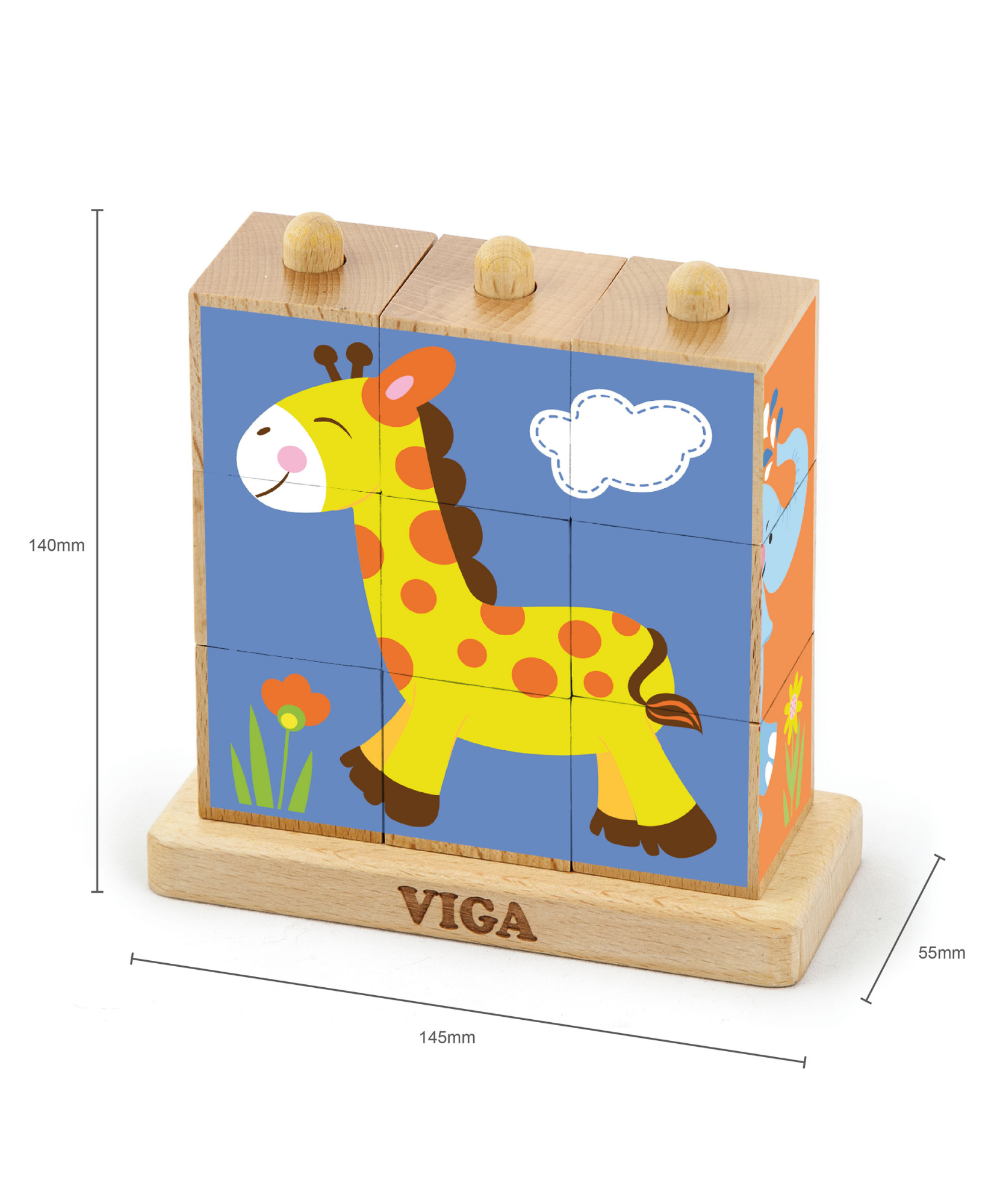 لعبة مكعبات فيجا وايلد أنيملز، 6 جوانب، 3×3، لعبة مونتيسوري الخشبية، تنمي المهارات الحسية والإدراكية والحركية الدقيقة، لعبة تعليمية للأطفال غير سامة وصديقة للبيئة، مناسبة للأولاد والبنات من عمر سنتين فما فوق