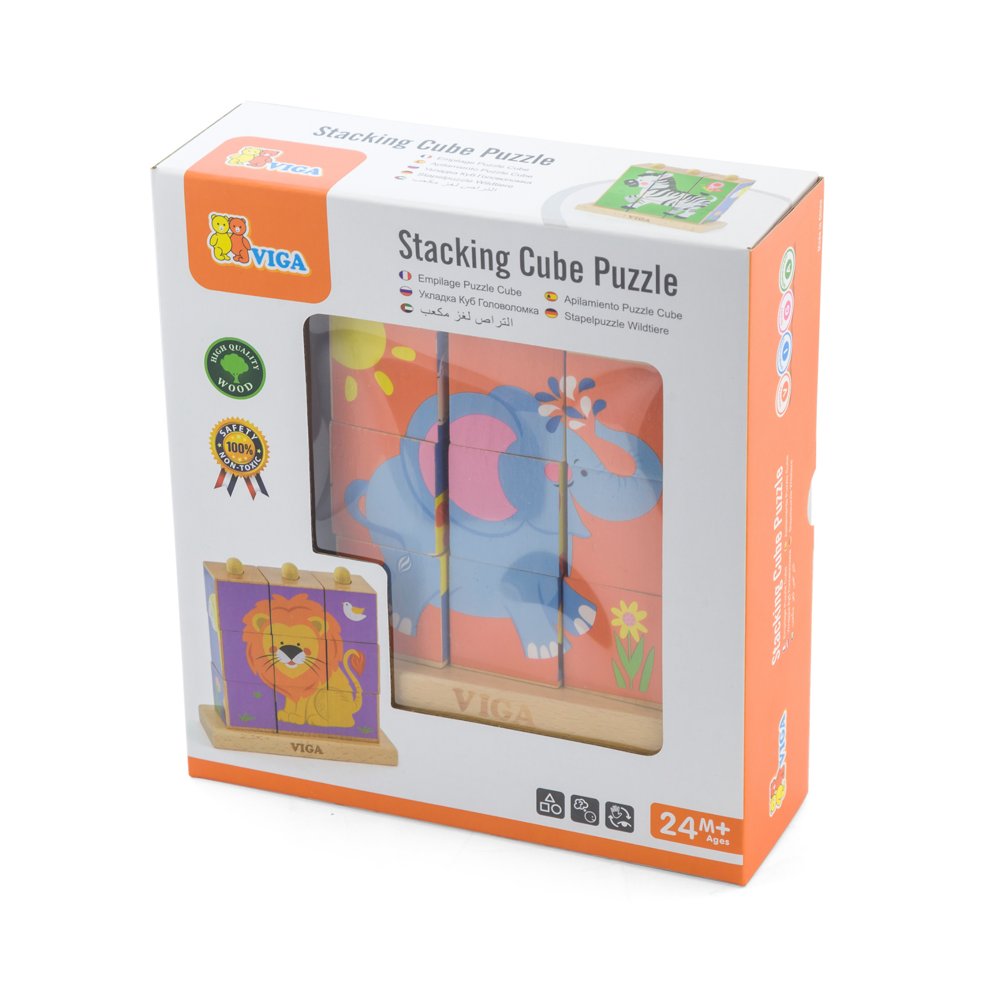 لعبة مكعبات فيجا وايلد أنيملز، 6 جوانب، 3×3، لعبة مونتيسوري الخشبية، تنمي المهارات الحسية والإدراكية والحركية الدقيقة، لعبة تعليمية للأطفال غير سامة وصديقة للبيئة، مناسبة للأولاد والبنات من عمر سنتين فما فوق