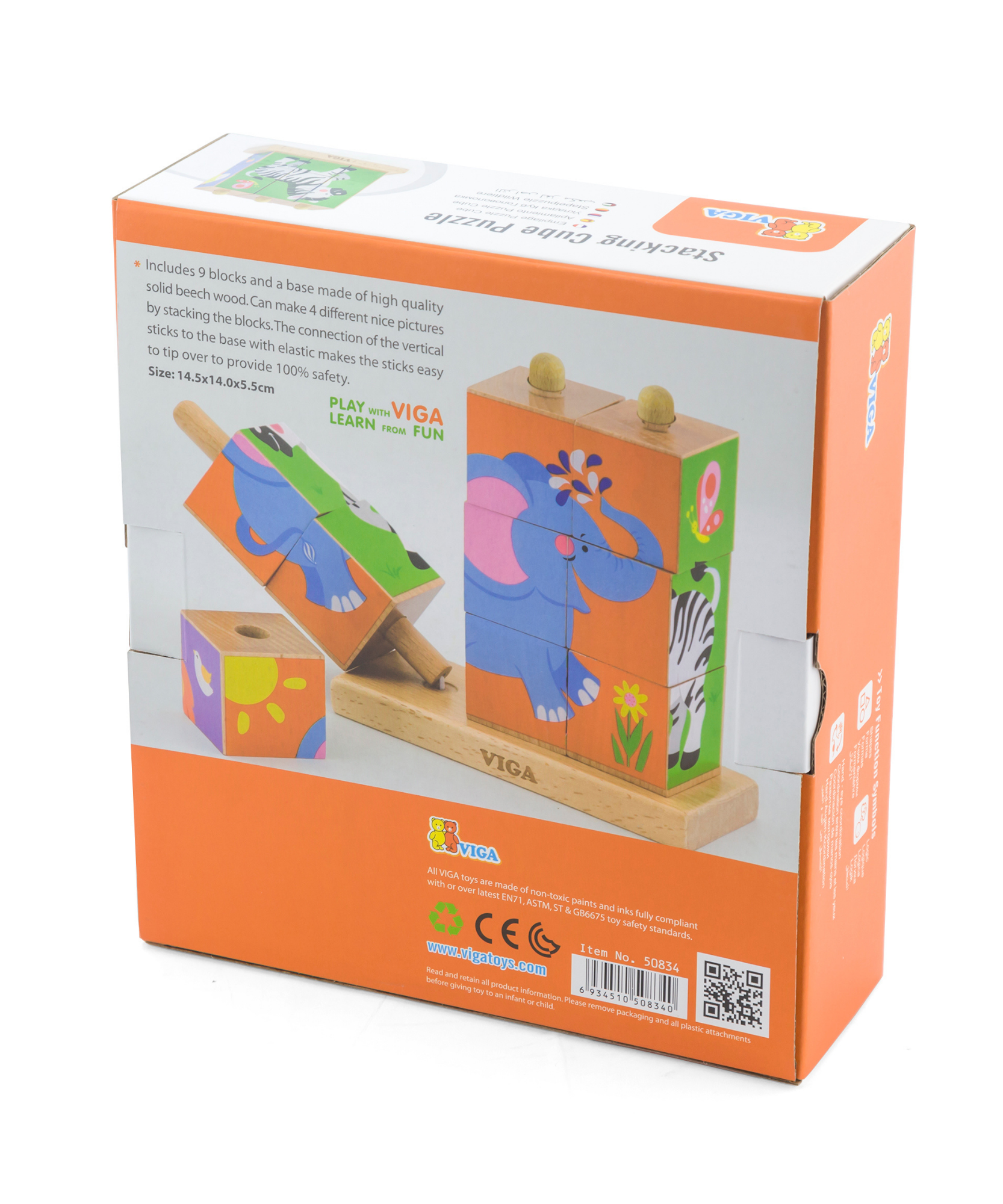 لعبة مكعبات فيجا وايلد أنيملز، 6 جوانب، 3×3، لعبة مونتيسوري الخشبية، تنمي المهارات الحسية والإدراكية والحركية الدقيقة، لعبة تعليمية للأطفال غير سامة وصديقة للبيئة، مناسبة للأولاد والبنات من عمر سنتين فما فوق