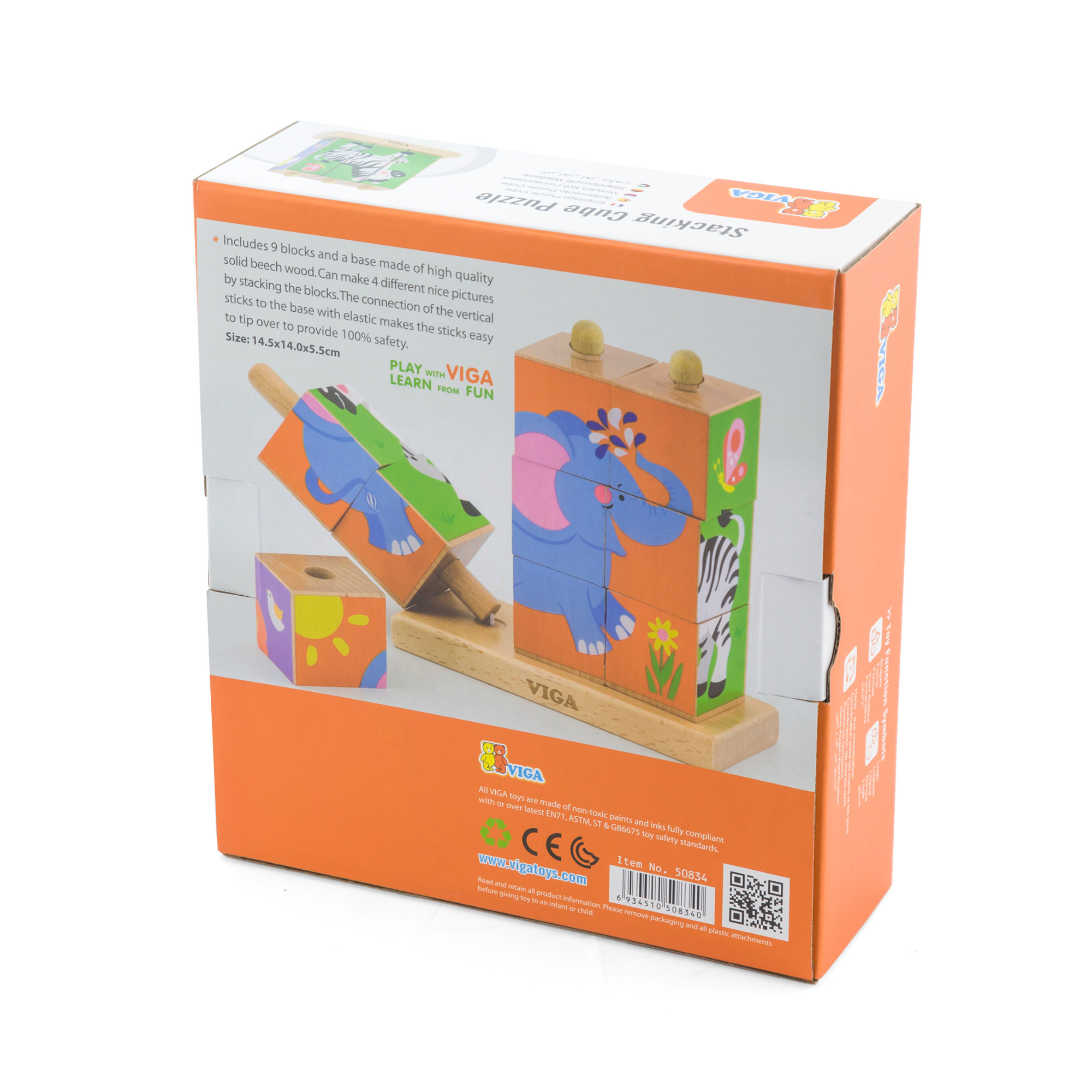 لعبة مكعبات فيجا وايلد أنيملز، 6 جوانب، 3×3، لعبة مونتيسوري الخشبية، تنمي المهارات الحسية والإدراكية والحركية الدقيقة، لعبة تعليمية للأطفال غير سامة وصديقة للبيئة، مناسبة للأولاد والبنات من عمر سنتين فما فوق