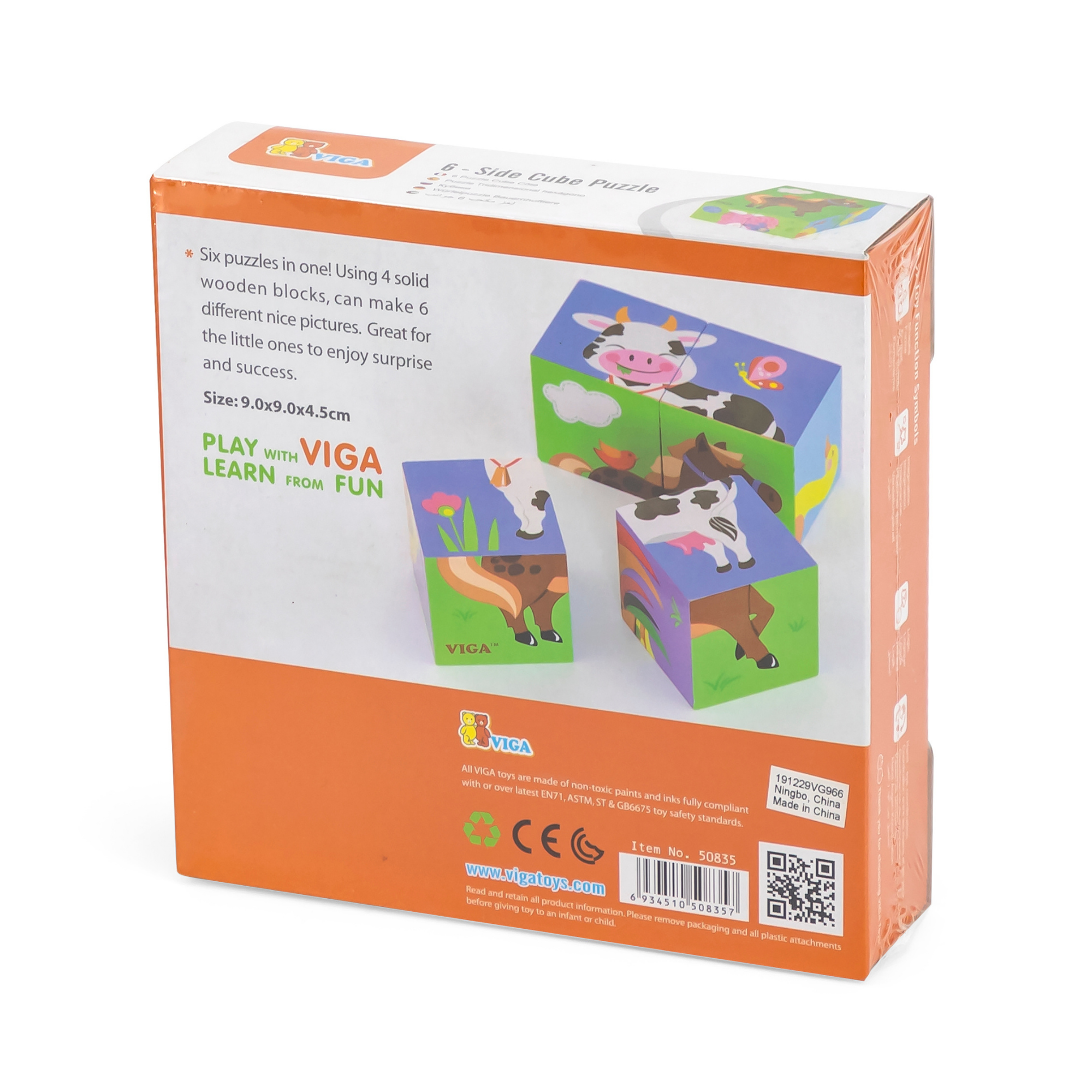 حيوانات مزرعة فيجا، أحجية مكعبات سداسية الجوانب، لعبة مونتيسوري الخشبية، تنمي المهارات الحسية والإدراكية والحركية الدقيقة، لعبة تعليمية للأطفال غير سامة وصديقة للبيئة، مناسبة للأولاد والبنات من عمر سنتين فما فوق