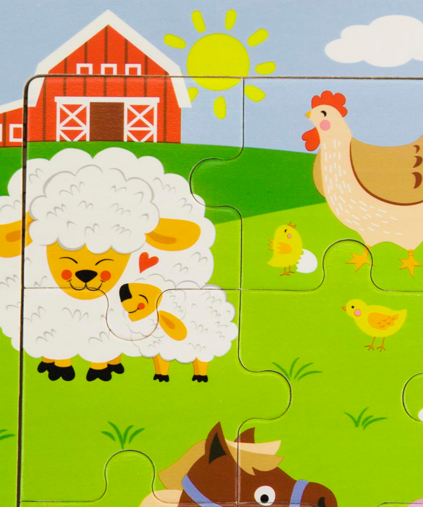 لعبة أحجية الصور المقطوعة من فيجا فارم أنيملز، مكونة من 9 قطع، لعبة مونتيسوري الخشبية، تُنمّي المهارات الحسية والإدراكية والحركية الدقيقة، لعبة تعليمية للأطفال غير سامة وصديقة للبيئة، مناسبة للأولاد والبنات من عمر 18 شهرًا فما فوق