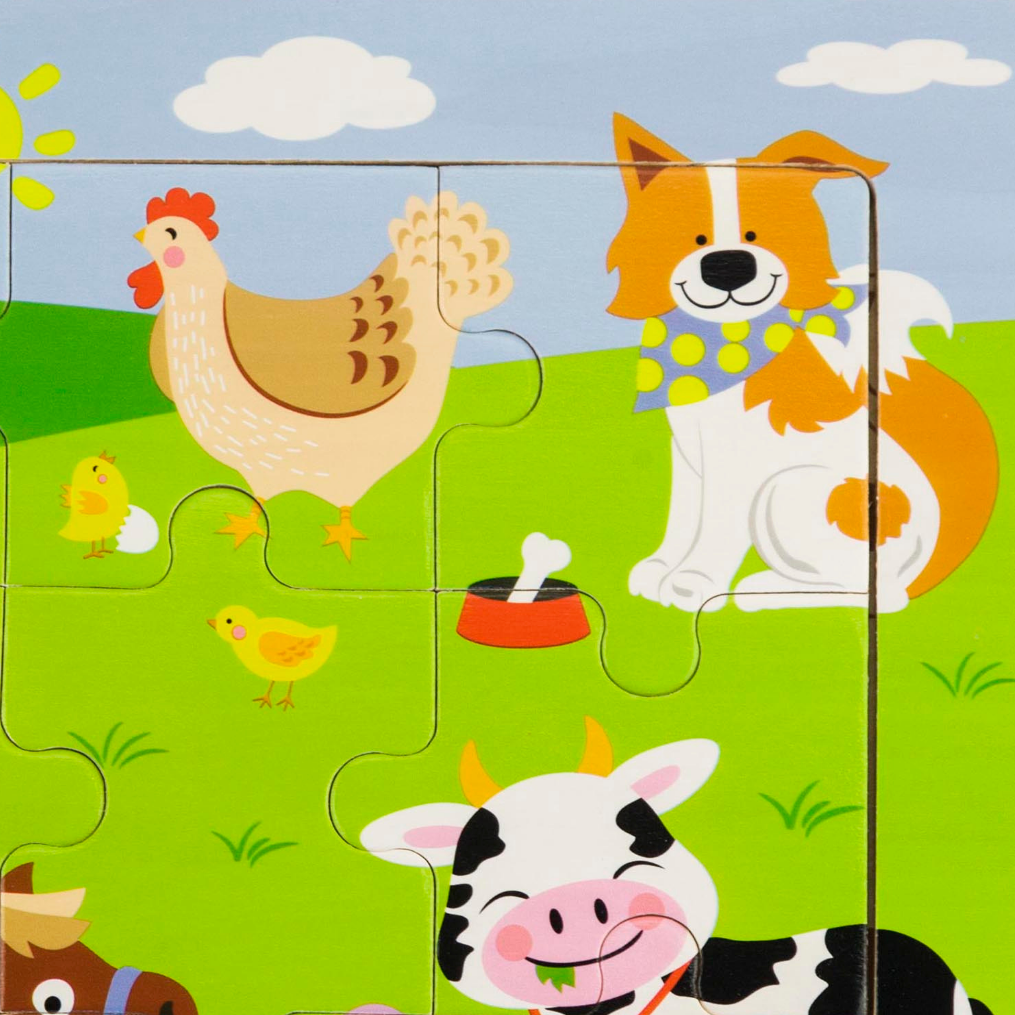 لعبة أحجية الصور المقطوعة من فيجا فارم أنيملز، مكونة من 9 قطع، لعبة مونتيسوري الخشبية، تُنمّي المهارات الحسية والإدراكية والحركية الدقيقة، لعبة تعليمية للأطفال غير سامة وصديقة للبيئة، مناسبة للأولاد والبنات من عمر 18 شهرًا فما فوق