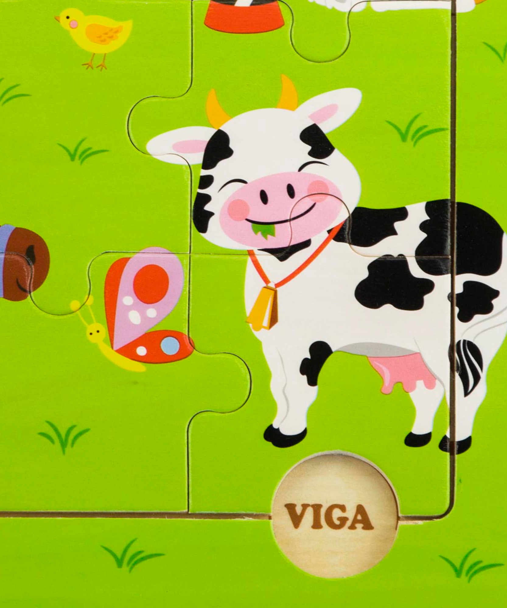 لعبة أحجية الصور المقطوعة من فيجا فارم أنيملز، مكونة من 9 قطع، لعبة مونتيسوري الخشبية، تُنمّي المهارات الحسية والإدراكية والحركية الدقيقة، لعبة تعليمية للأطفال غير سامة وصديقة للبيئة، مناسبة للأولاد والبنات من عمر 18 شهرًا فما فوق