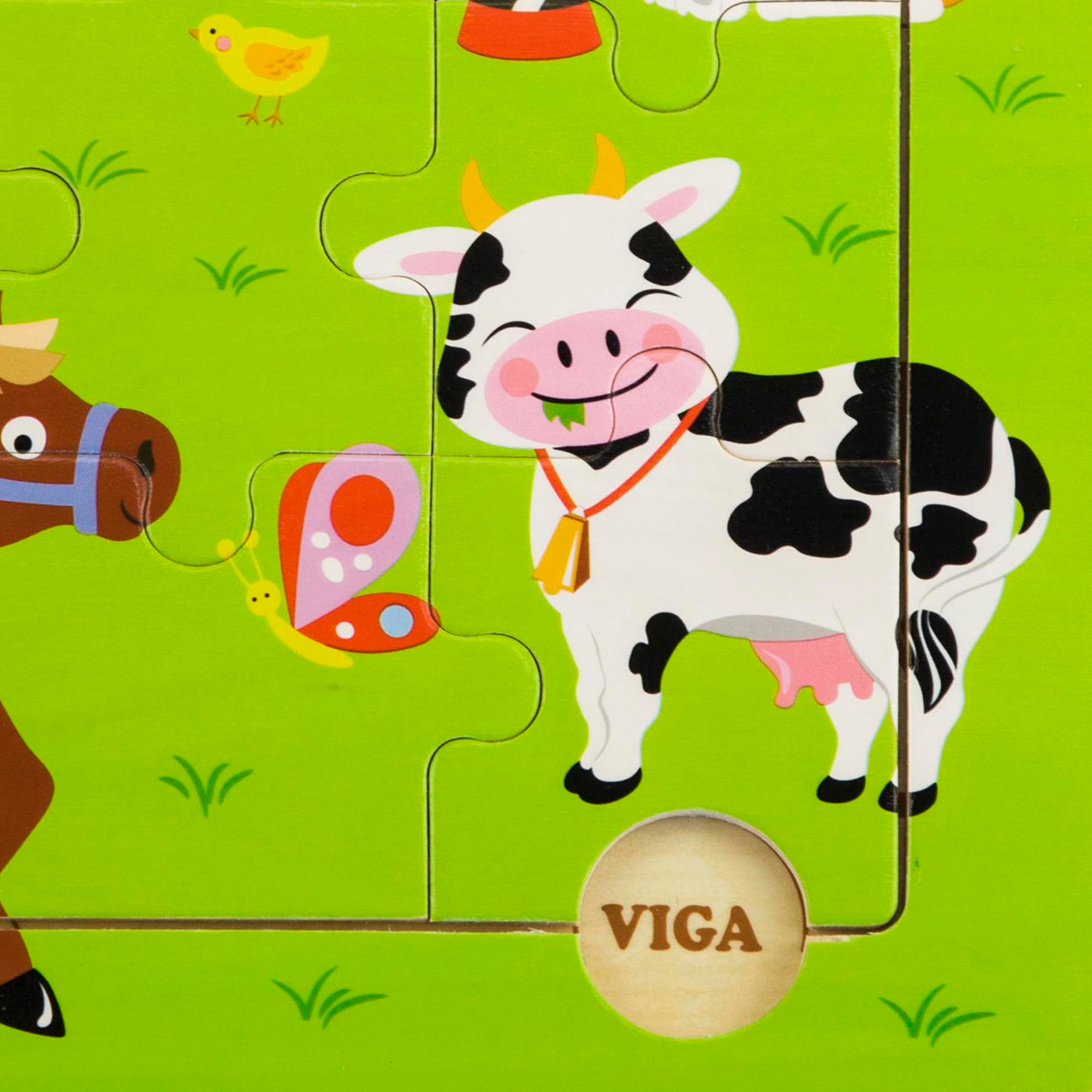 لعبة أحجية الصور المقطوعة من فيجا فارم أنيملز، مكونة من 9 قطع، لعبة مونتيسوري الخشبية، تُنمّي المهارات الحسية والإدراكية والحركية الدقيقة، لعبة تعليمية للأطفال غير سامة وصديقة للبيئة، مناسبة للأولاد والبنات من عمر 18 شهرًا فما فوق