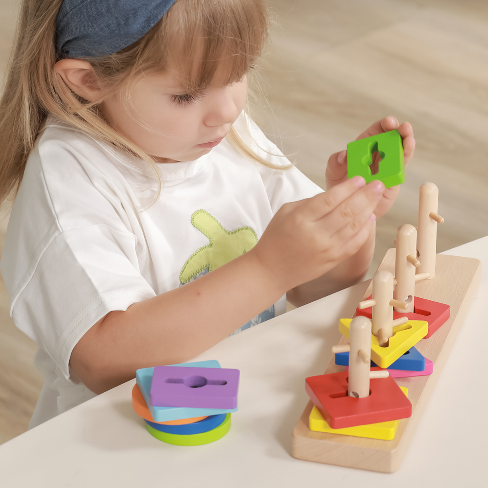 لعبة فيجا كريتيف شيبز، أحجية تكديس من 12 قطعة، لعبة مونتيسوري الخشبية، تُنمّي المهارات الحسية والإدراكية والحركية الدقيقة، لعبة تعليمية للأطفال غير سامة وصديقة للبيئة، مناسبة للأطفال من سن 18 شهرًا فما فوق
