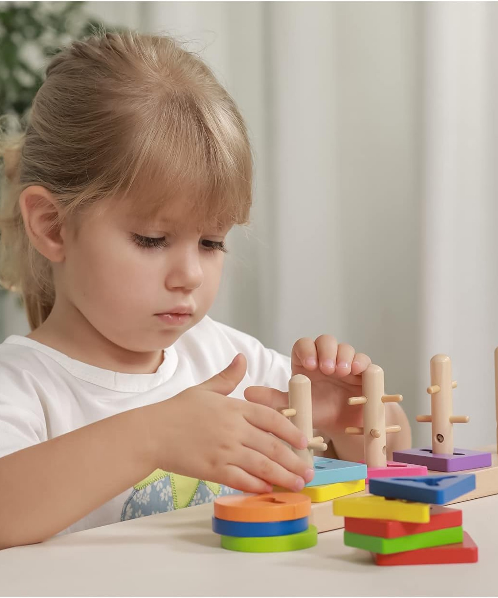 لعبة فيجا كريتيف شيبز، أحجية تكديس من 12 قطعة، لعبة مونتيسوري الخشبية، تُنمّي المهارات الحسية والإدراكية والحركية الدقيقة، لعبة تعليمية للأطفال غير سامة وصديقة للبيئة، مناسبة للأطفال من سن 18 شهرًا فما فوق