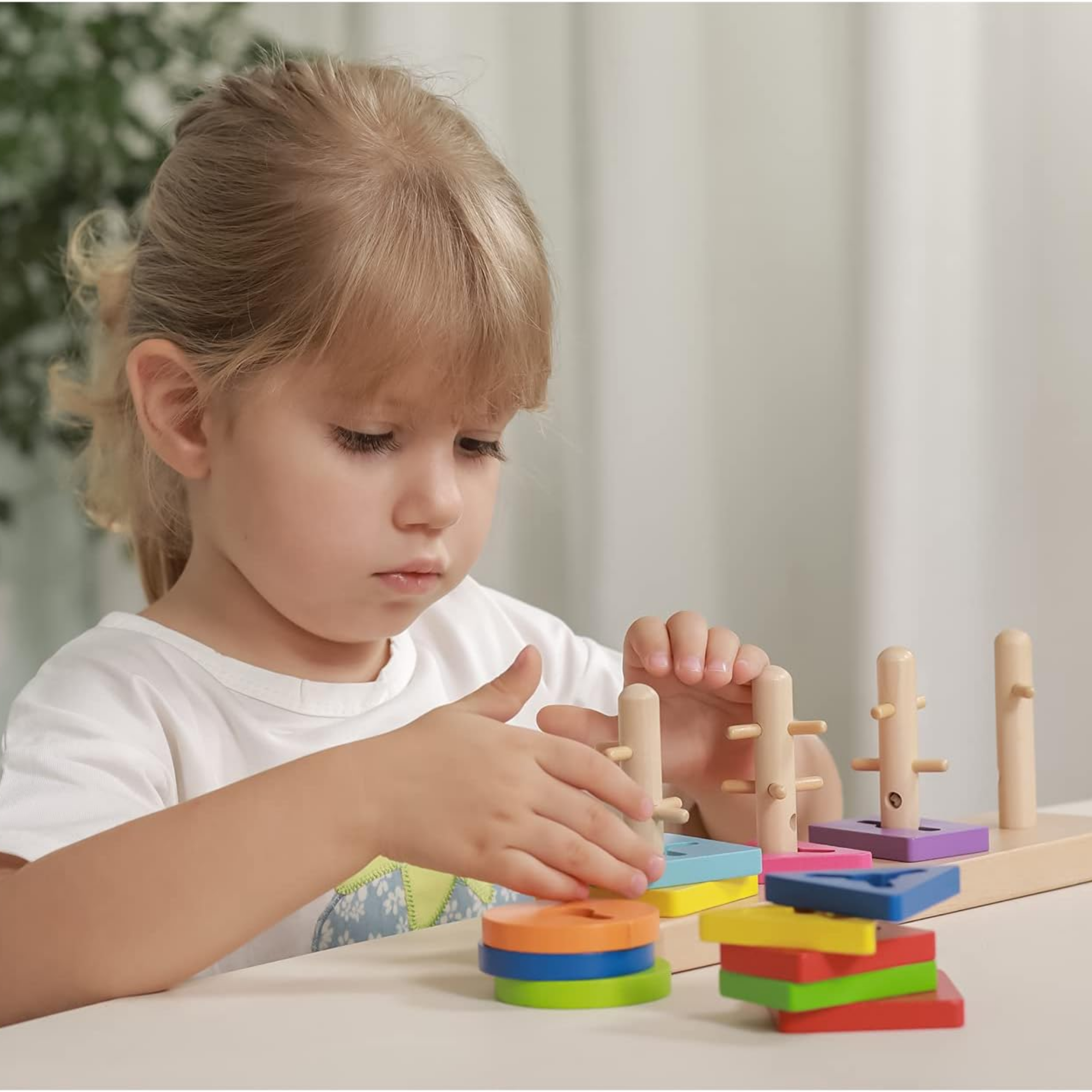 لعبة فيجا كريتيف شيبز، أحجية تكديس من 12 قطعة، لعبة مونتيسوري الخشبية، تُنمّي المهارات الحسية والإدراكية والحركية الدقيقة، لعبة تعليمية للأطفال غير سامة وصديقة للبيئة، مناسبة للأطفال من سن 18 شهرًا فما فوق