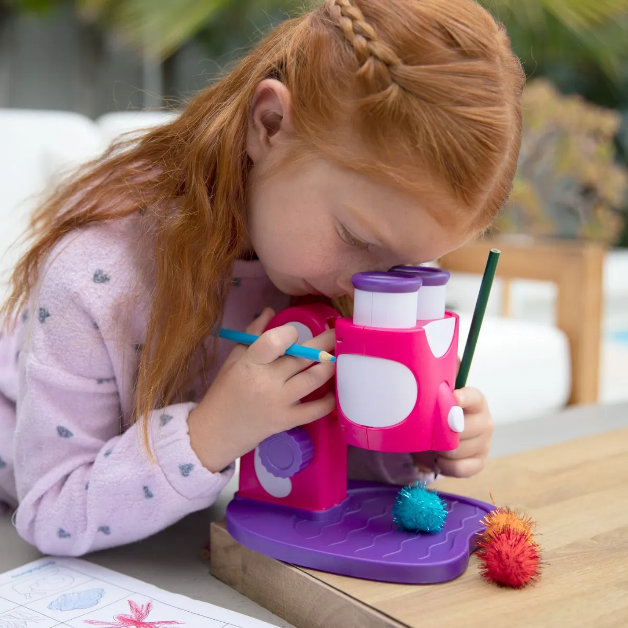 موارد التعلم جيوسفاري جونيور، مجهر "ماي فيرست"، وردي، تكبير ٨ أضعاف، أداة علمية لمرحلة ما قبل المدرسة، للأعمار من ٣ سنوات فما فوق