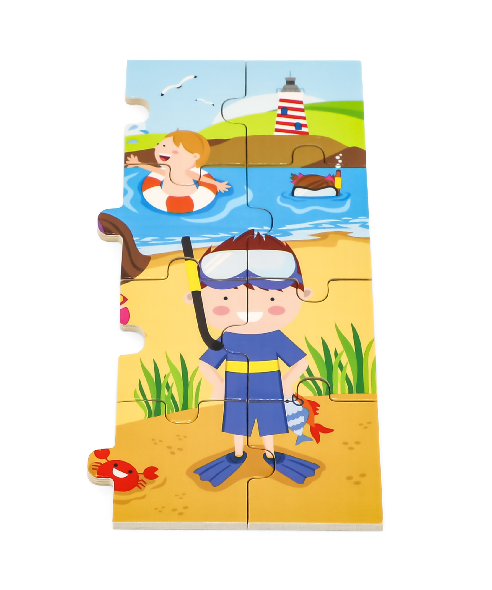 لعبة أحجية الصور المقطوعة الصيفية الموسمية من فيجا، مكونة من 24 قطعة، لعبة مونتيسوري الخشبية، تنمي المهارات الحسية والإدراكية والحركية الدقيقة، لعبة تعليمية للأطفال غير سامة وصديقة للبيئة، مناسبة للأطفال من عمر سنتين فما فوق